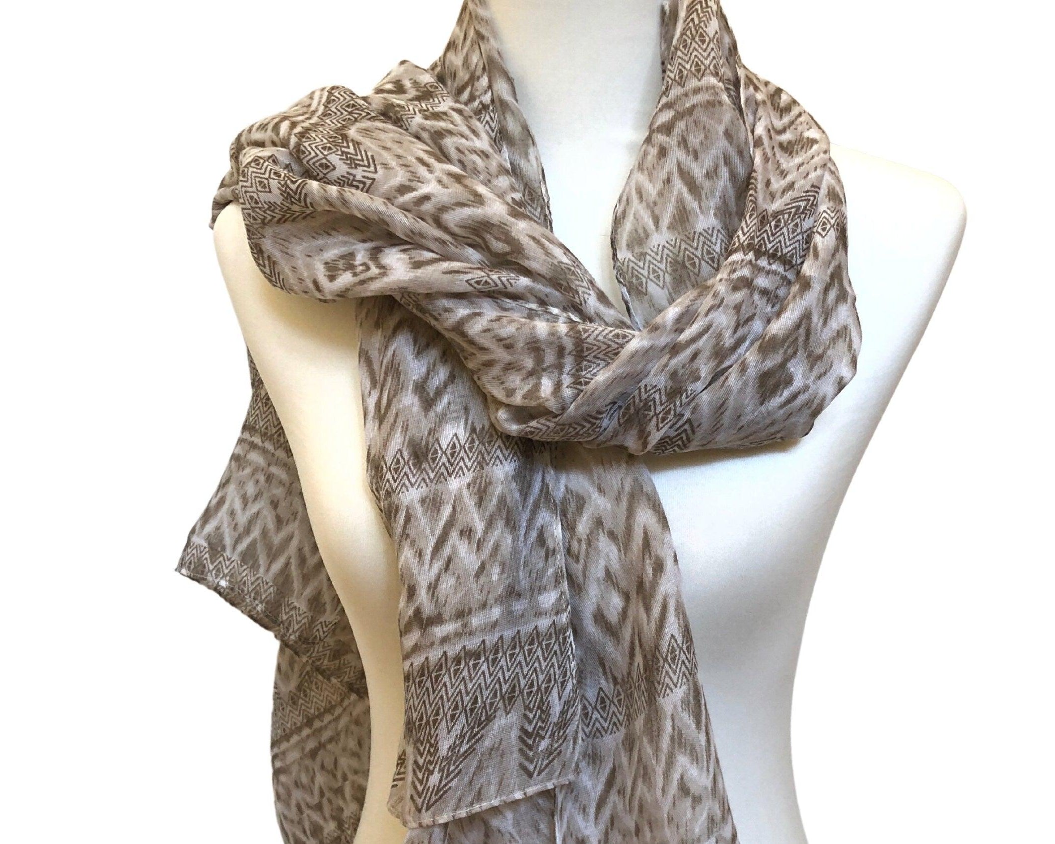 Tuch aus Viscose | Ikat Muster beige - Roo's Gift Shop