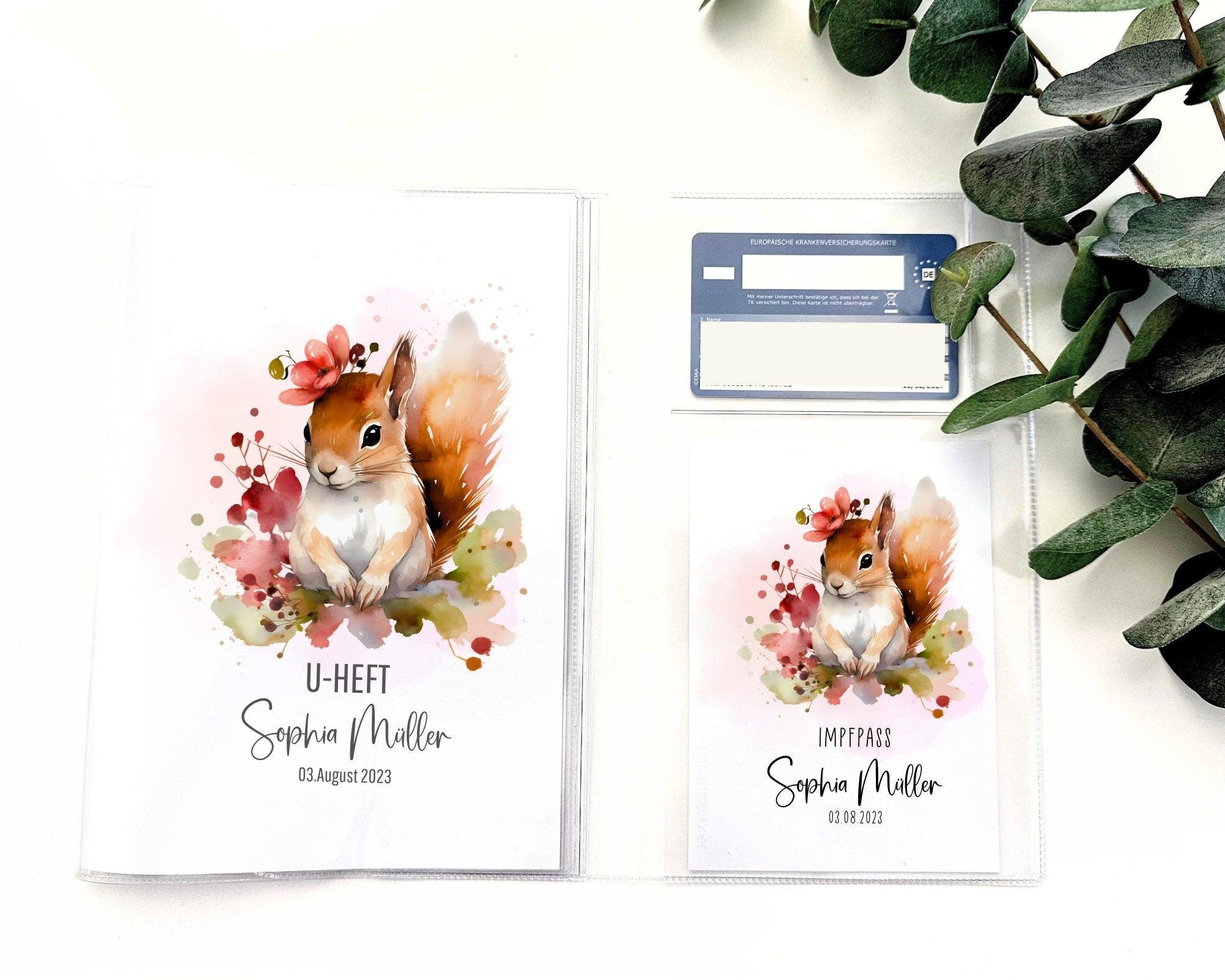 U-Heft und Impfpass Hülle | personalisiert mit Namen | Tiermotive - Roo's Gift Shop