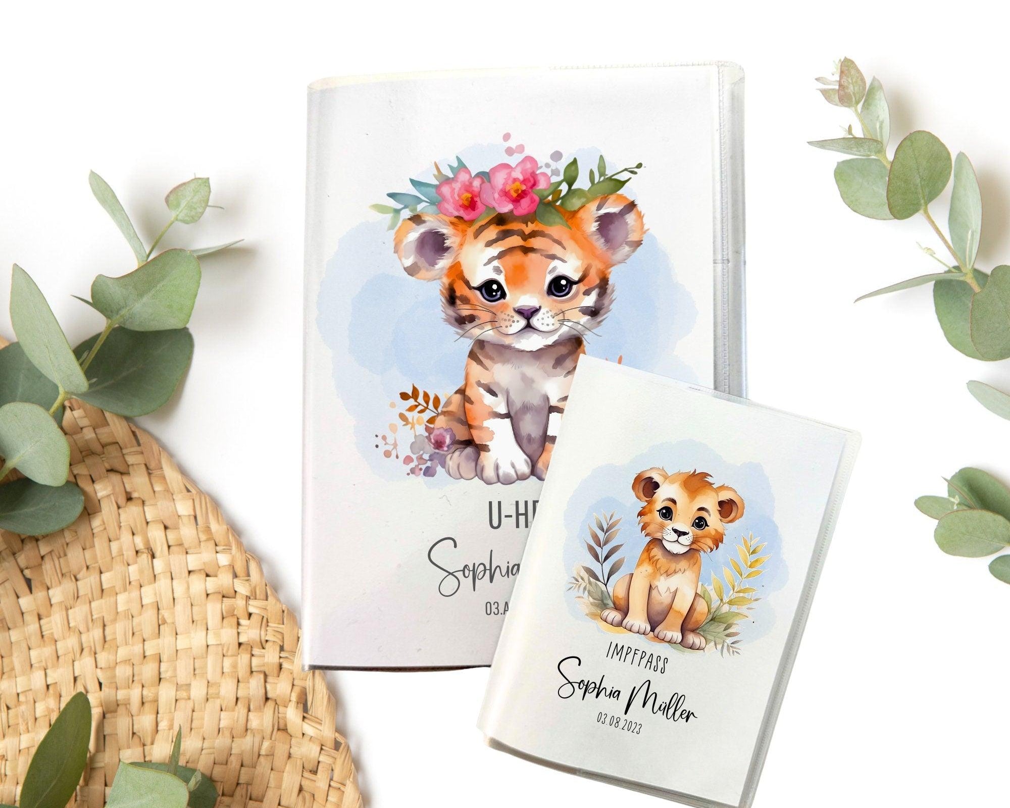 U-Heft und Impfpass Hülle | personalisiert mit Namen | Tiermotive - Roo's Gift Shop