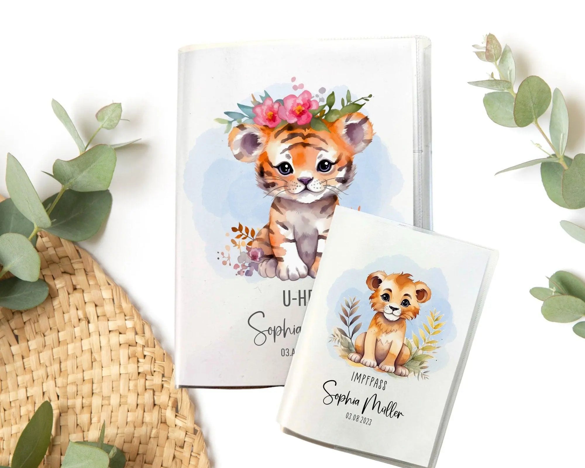 U-Heft und Impfpass Hülle | personalisiert mit Namen | Tiermotive - Roo's Gift Shop