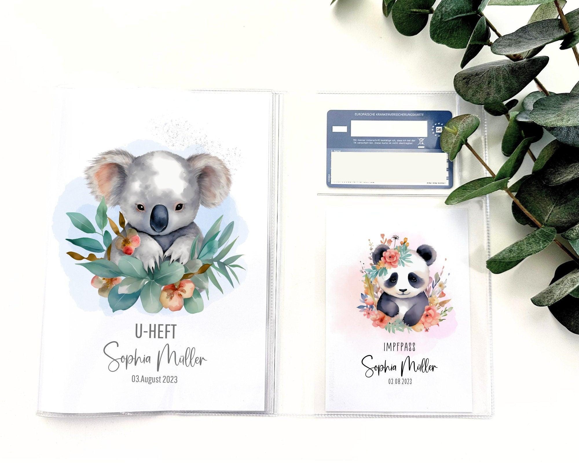 U-Heft und Impfpass Hülle | personalisiert mit Namen | Tiermotive - Roo's Gift Shop