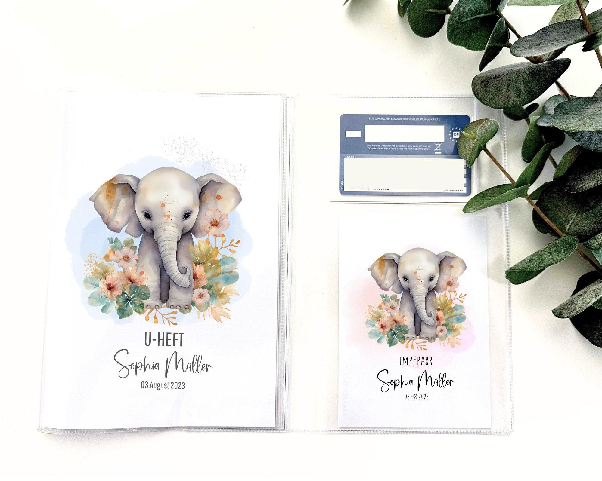 U-Heft und Impfpass Hülle | personalisiert mit Namen | Tiermotive - Roo's Gift Shop