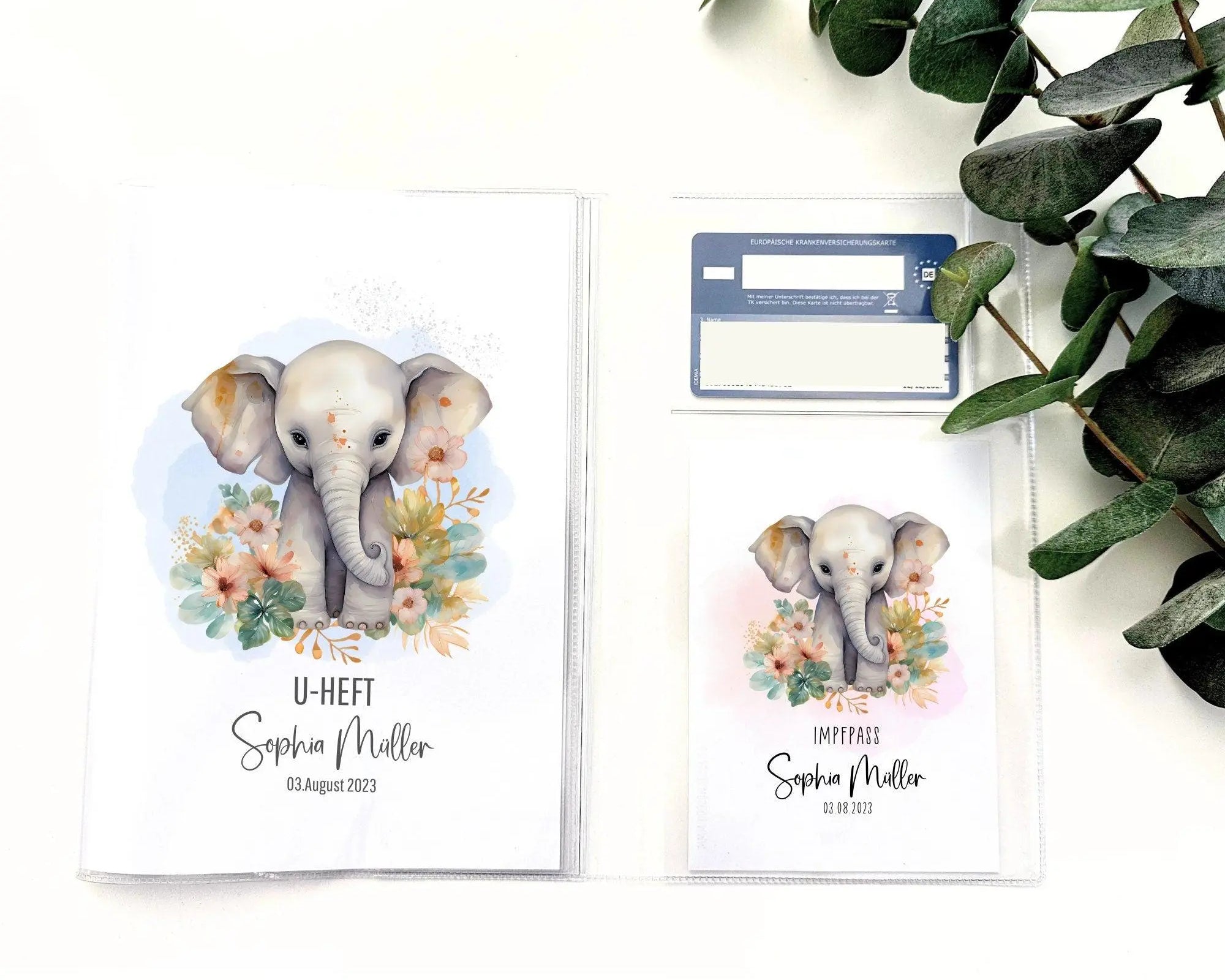 U-Heft und Impfpass Hülle | personalisiert mit Namen | Tiermotive - Roo's Gift Shop