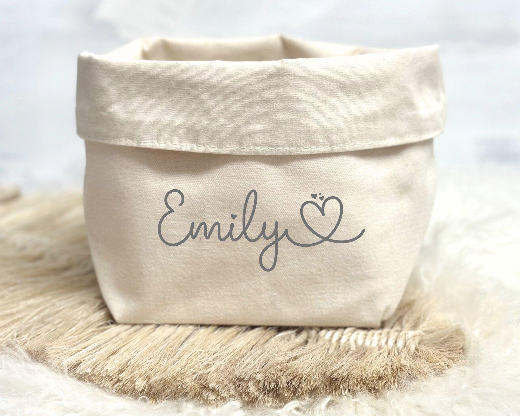 Utensilo | Personalisiert | Stoffkorb Baby Name - Roo's Gift Shop