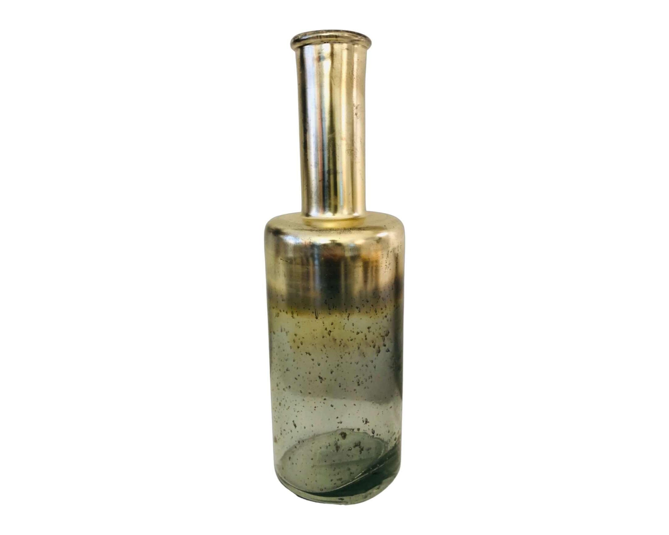 Vase | Flaschen Stil | Glas | vergoldet - Roo's Gift Shop