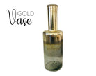 Vase | Flaschen Stil | Glas | vergoldet - Roo's Gift Shop