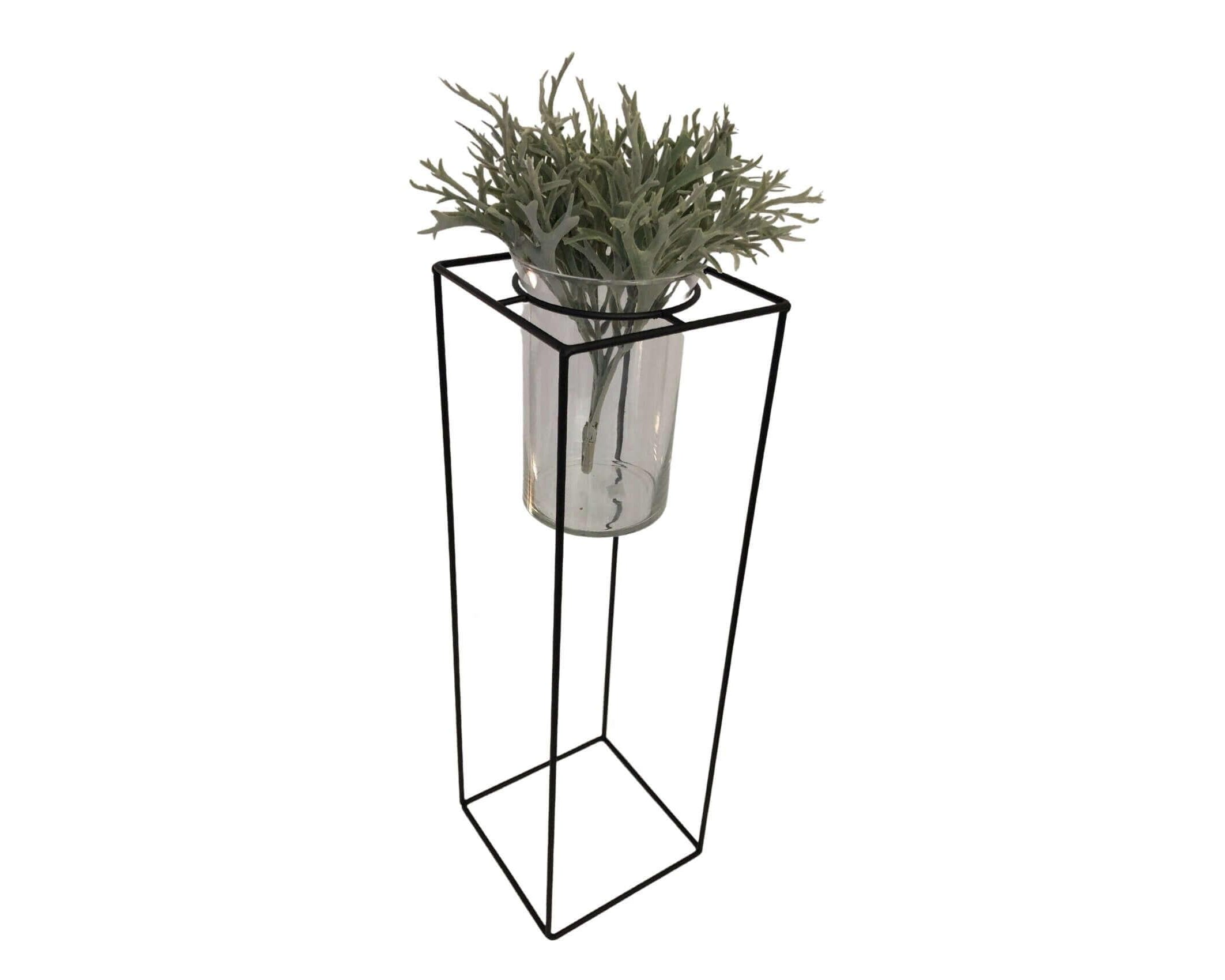 Vase | großes Metallgestell | schwarz - Roo's Gift Shop