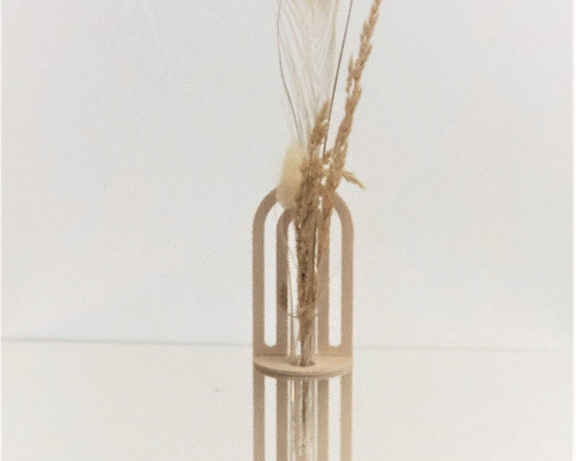 Vase | Reagenzglas | Holz | natur beige - Roo's Gift Shop