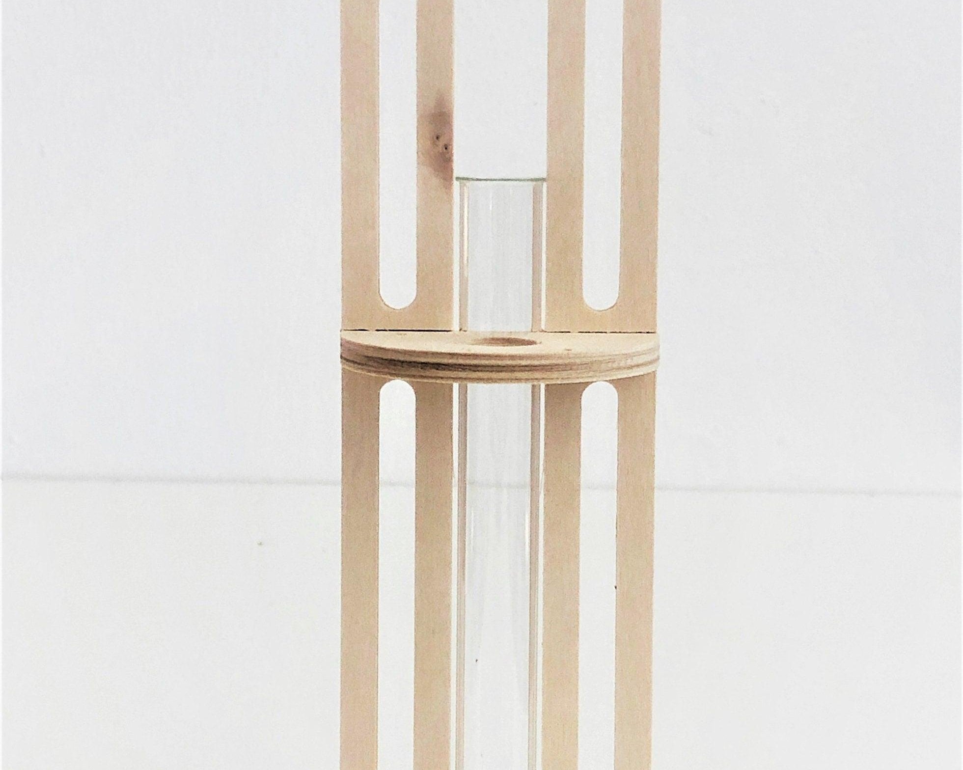 Vase | Reagenzglas | Holz | natur beige - Roo's Gift Shop