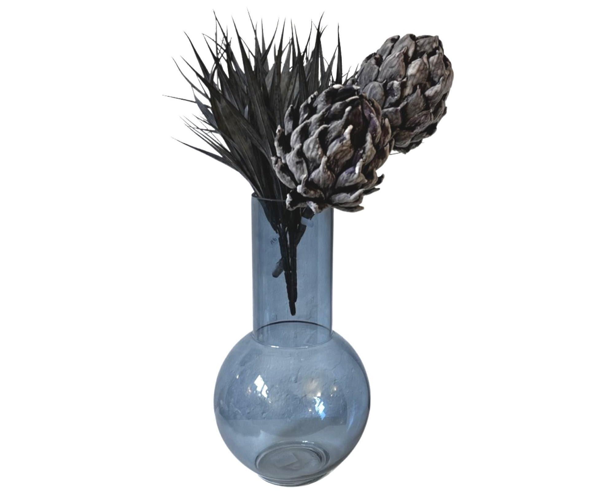Vase Skandi Stil | Glas | graublau - Roo's Gift Shop