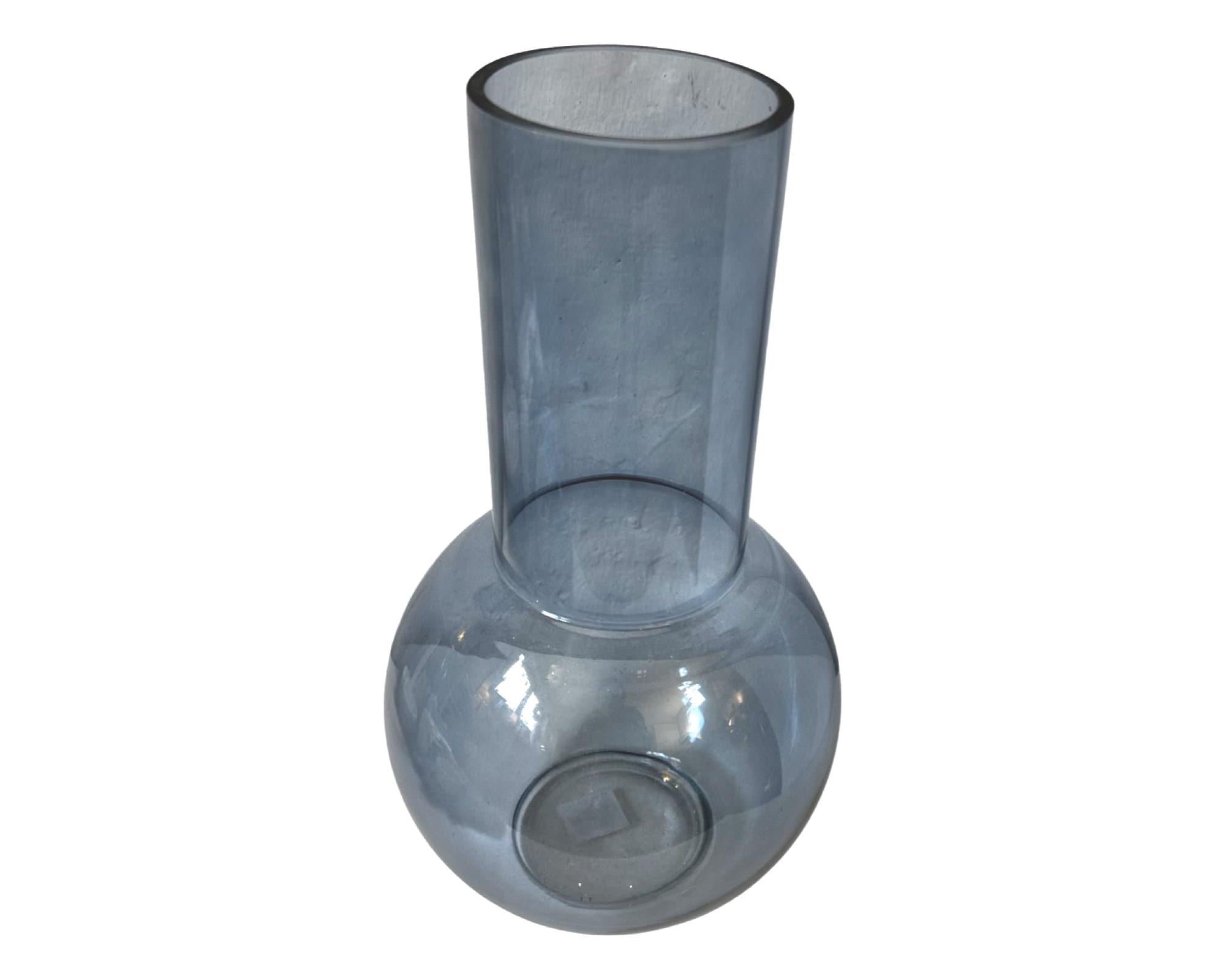 Vase Skandi Stil | Glas | graublau - Roo's Gift Shop
