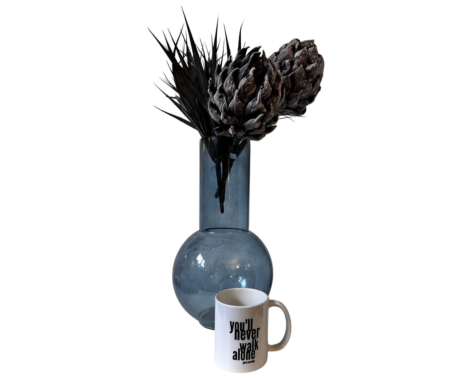 Vase Skandi Stil | Glas | graublau - Roo's Gift Shop