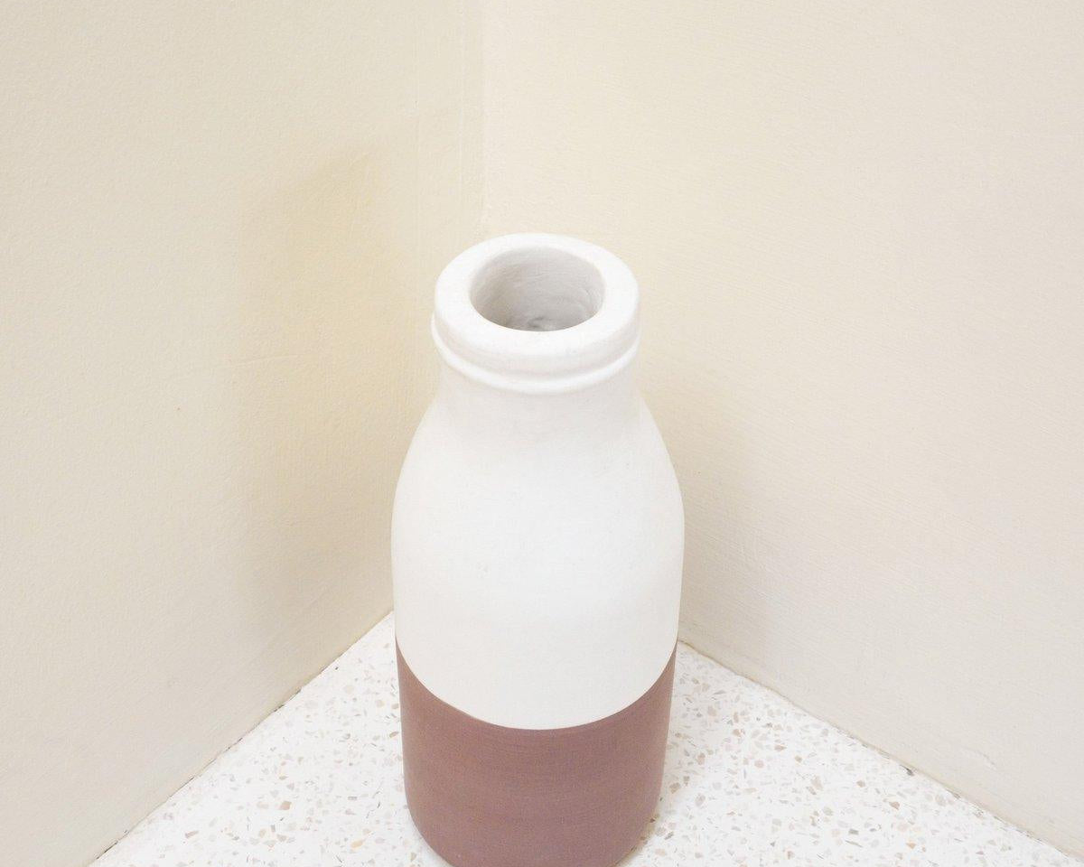 Vase Weiß Braun | Trocken- oder Frischblumen | Ton | SITU - Roo's Gift Shop