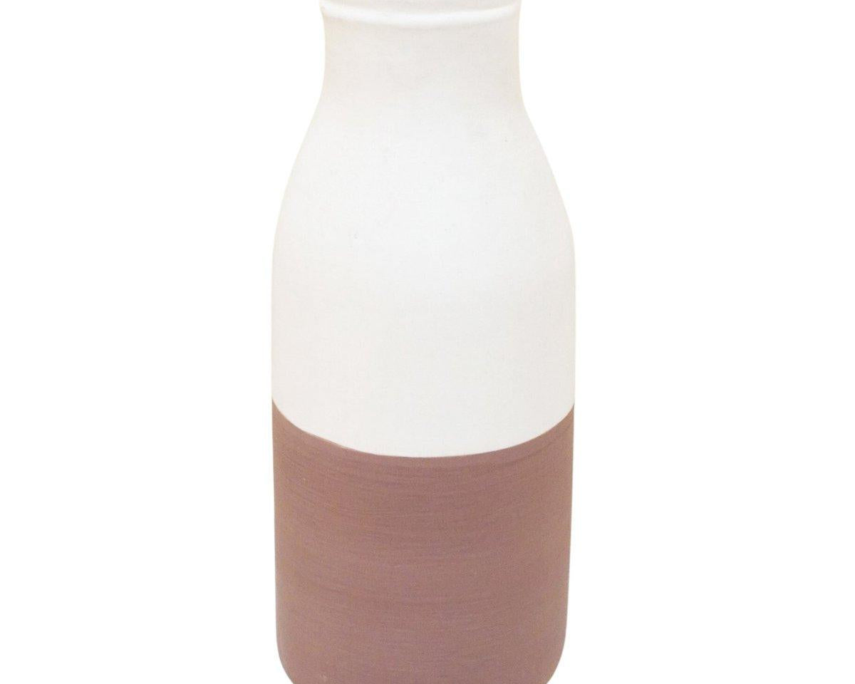 Vase Weiß Braun | Trocken- oder Frischblumen | Ton | SITU - Roo's Gift Shop