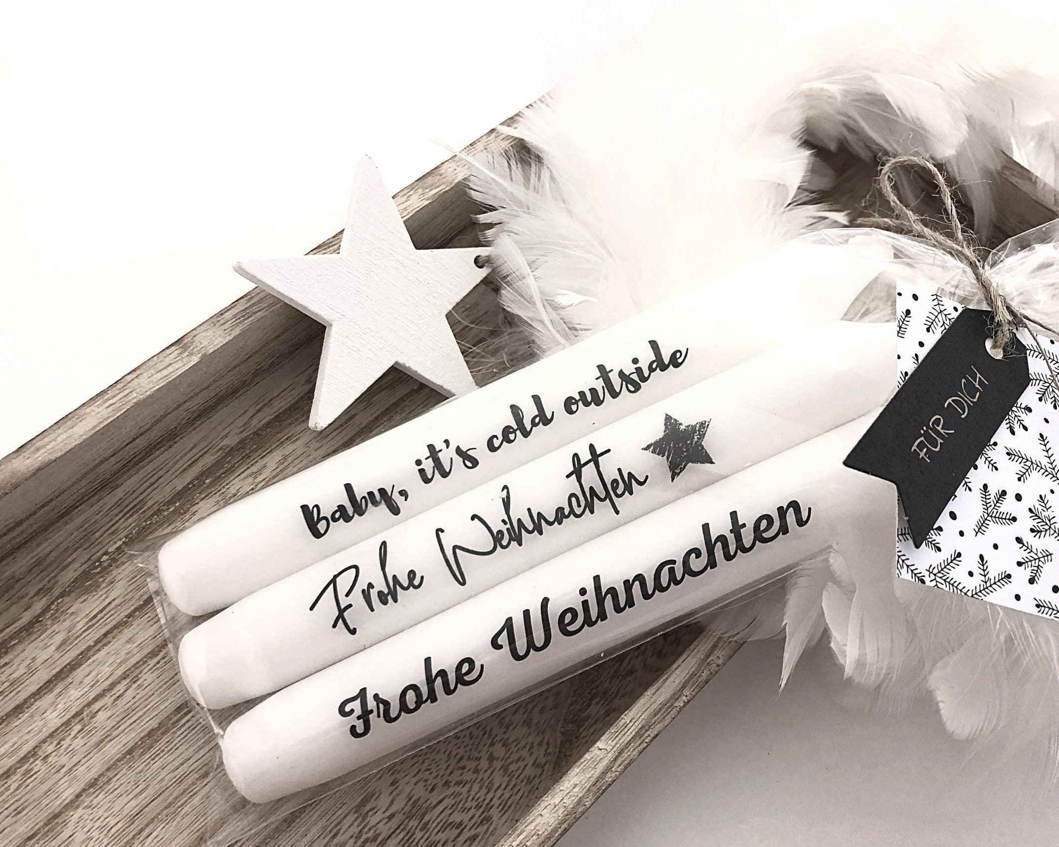 Weihnachtskerzen mit Botschaft | Set 3 Kerzen - Roo's Gift Shop