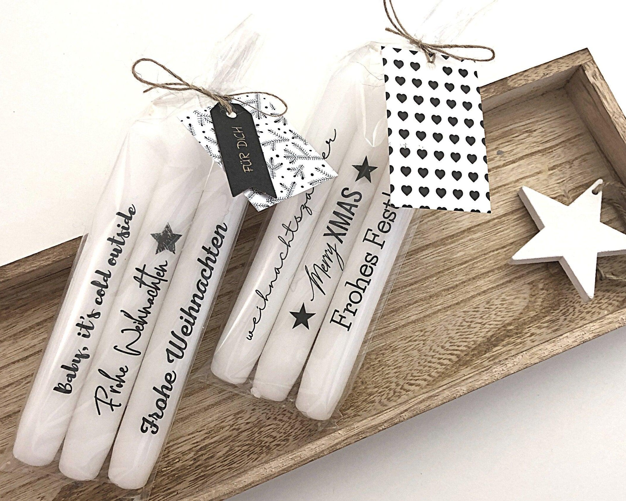 Weihnachtskerzen mit Botschaft | Set 3 Kerzen - Roo's Gift Shop