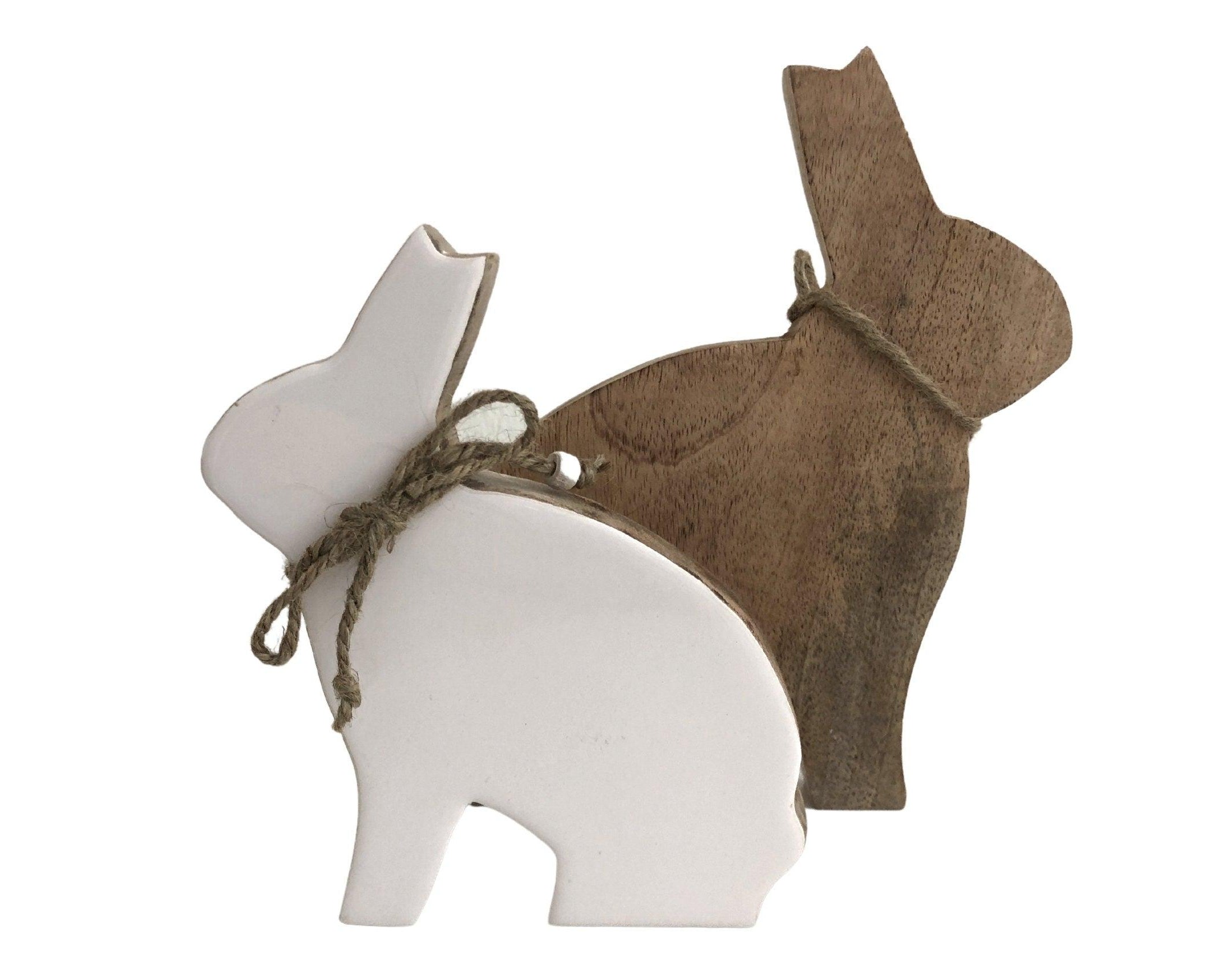 Weiße Osterhasen | Deko Objekt Ostern | Hase | Holz lackiert | zwei Größen - Roo's Gift Shop