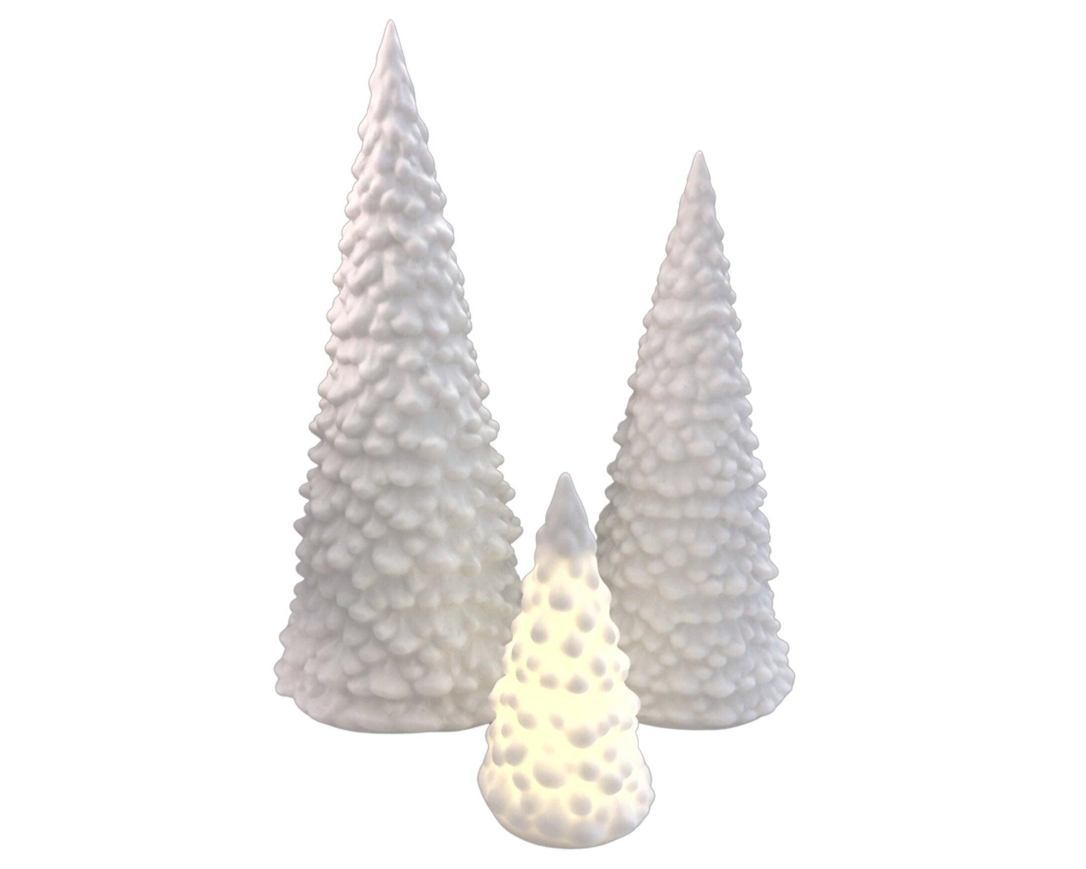 Weißer Tannenbaum | Keramik Deko | leuchtende Weihnachtsdekoration - Roo's Gift Shop