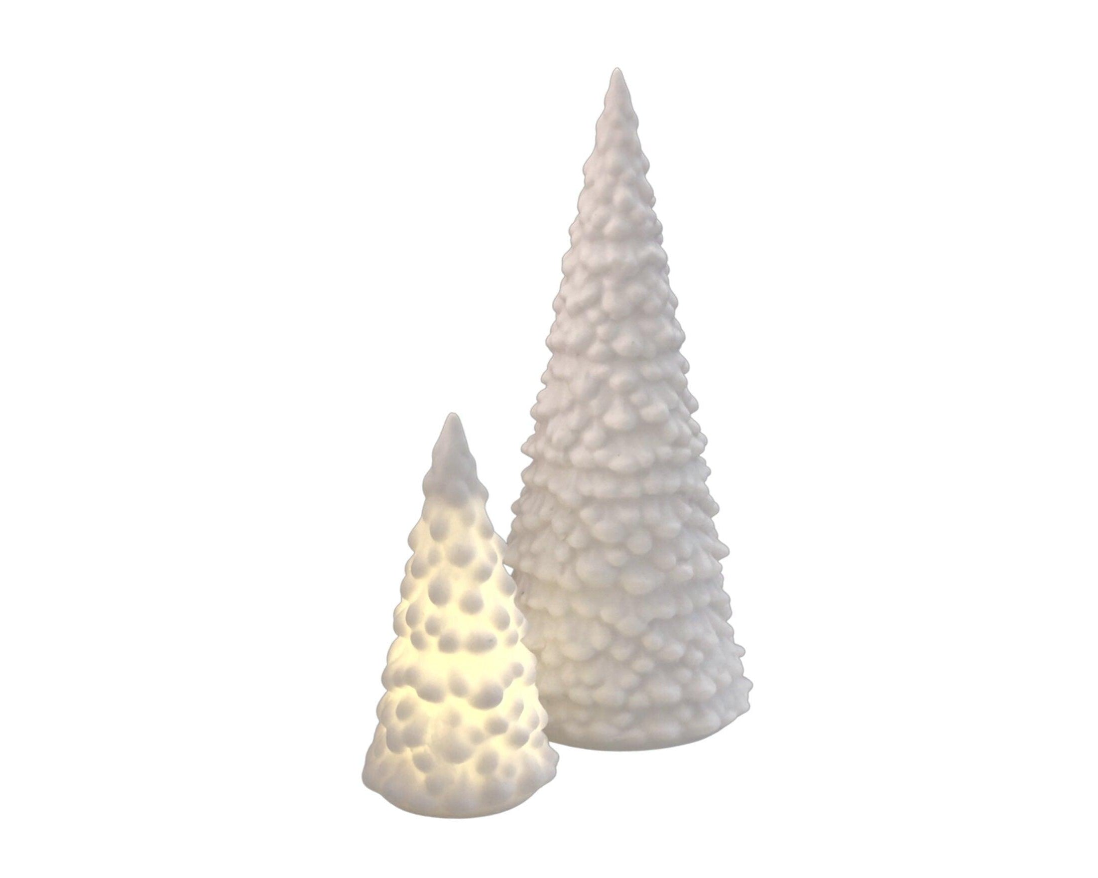 Weißer Tannenbaum | Keramik Deko | leuchtende Weihnachtsdekoration - Roo's Gift Shop