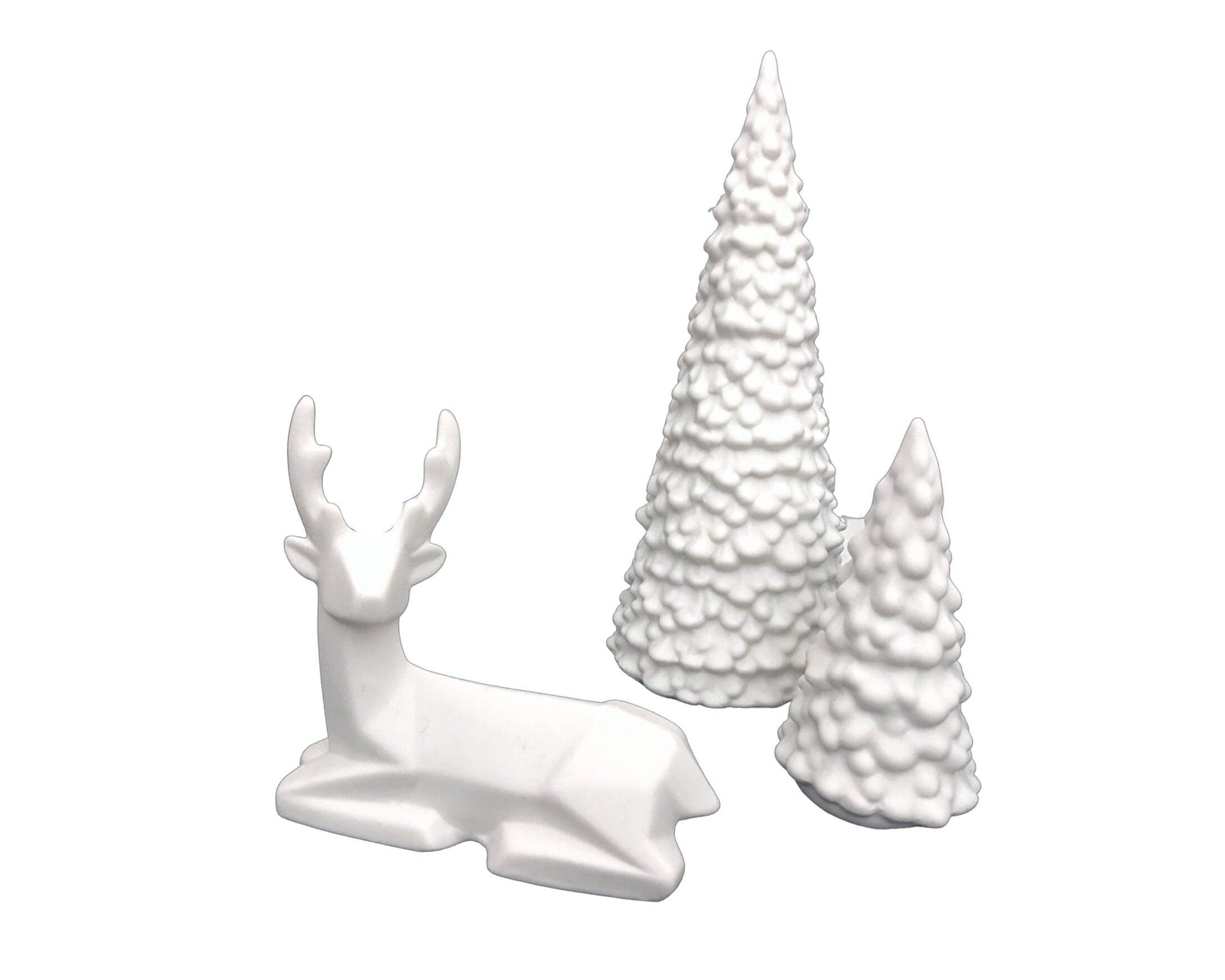Weißer Tannenbaum | Keramik Deko | leuchtende Weihnachtsdekoration - Roo's Gift Shop