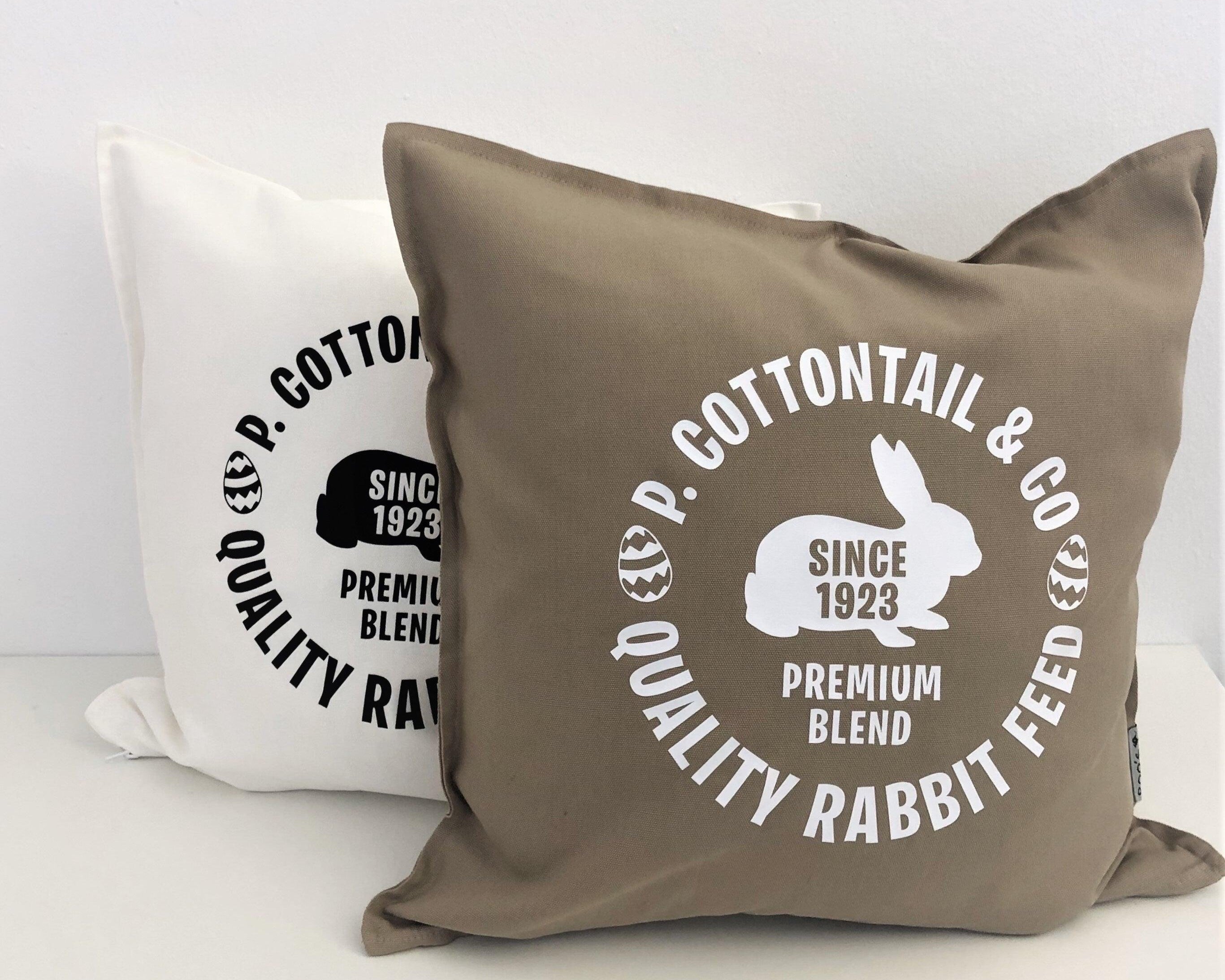 Weißes Oster Kissen | Oster-Motiv | Osterhase - Roo's Gift Shop