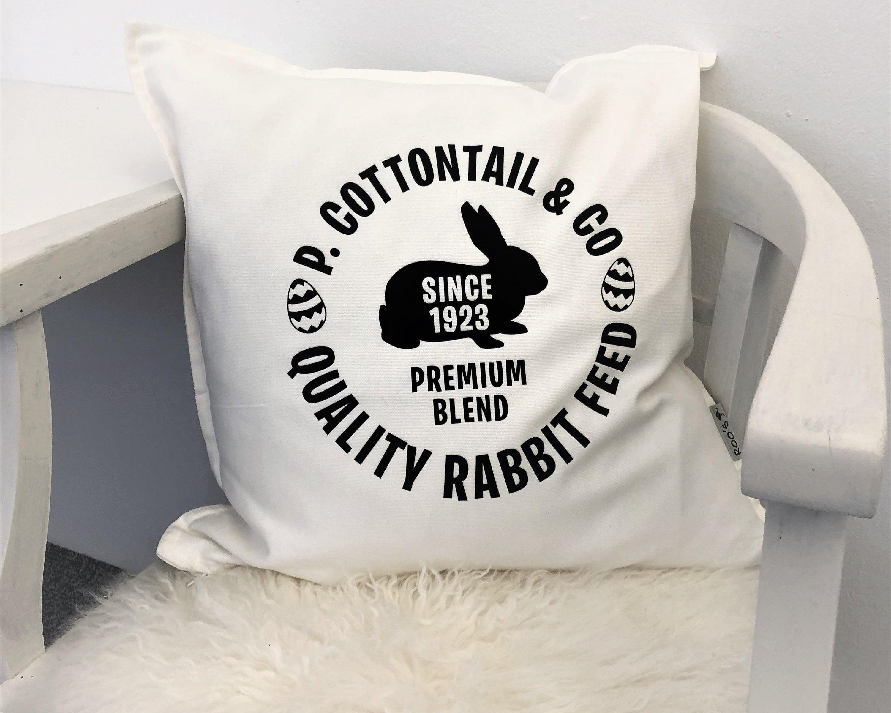 Weißes Oster Kissen | Oster-Motiv | Osterhase - Roo's Gift Shop