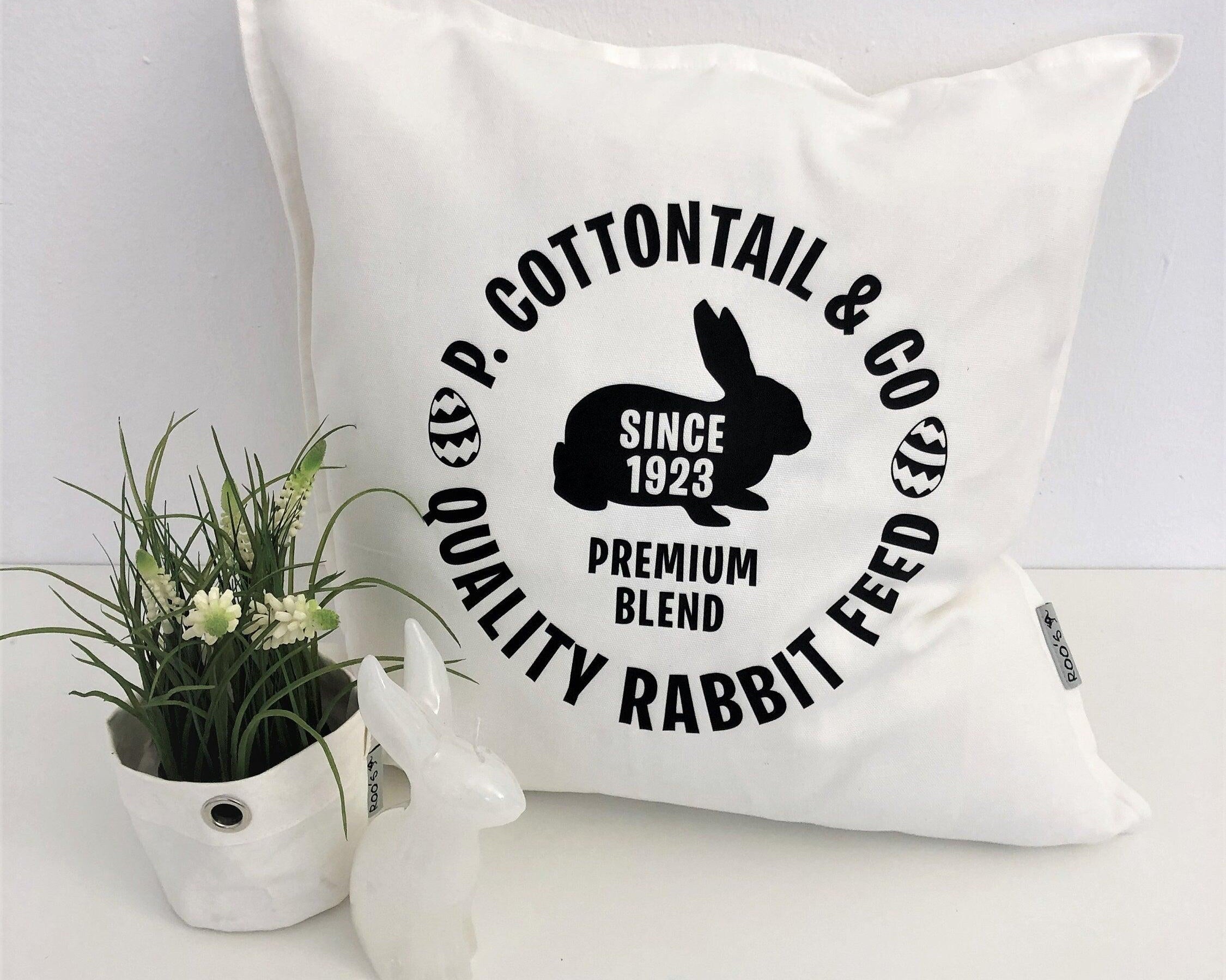 Weißes Oster Kissen | Oster-Motiv | Osterhase - Roo's Gift Shop