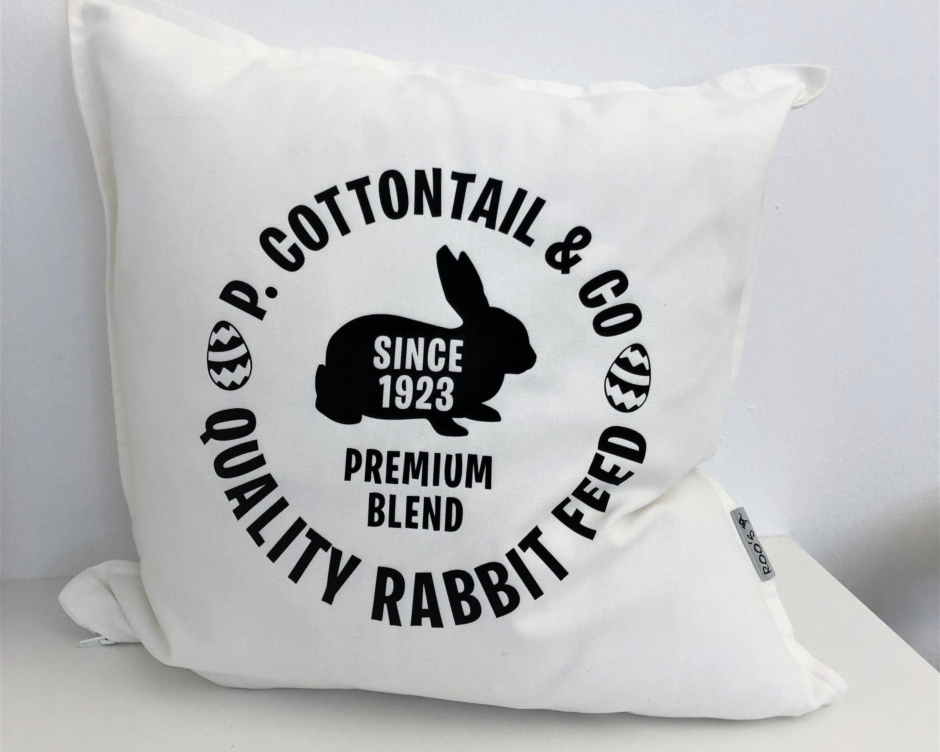 Weißes Oster Kissen | Oster-Motiv | Osterhase - Roo's Gift Shop