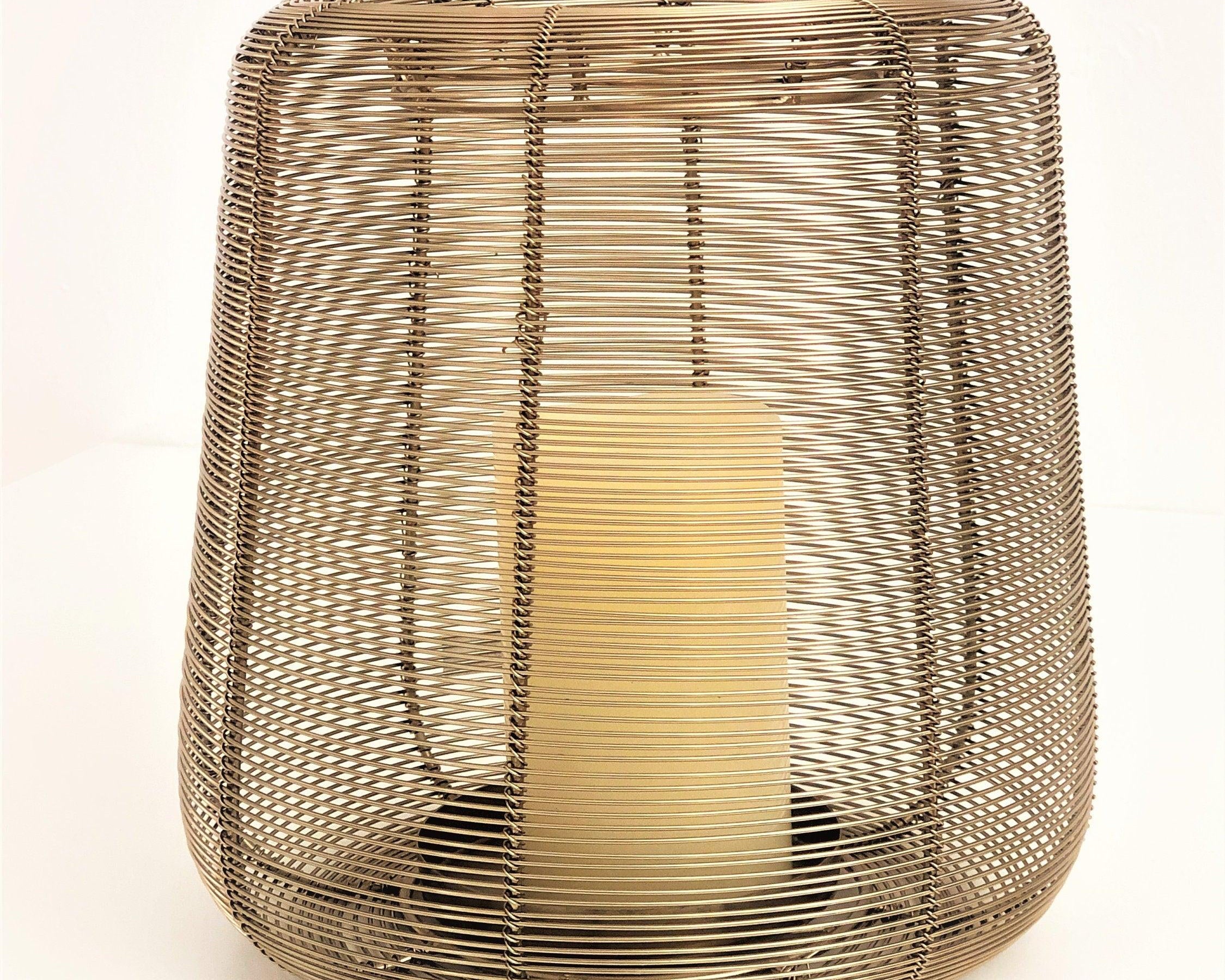 Windlicht | Draht | Metall | gold - Roo's Gift Shop