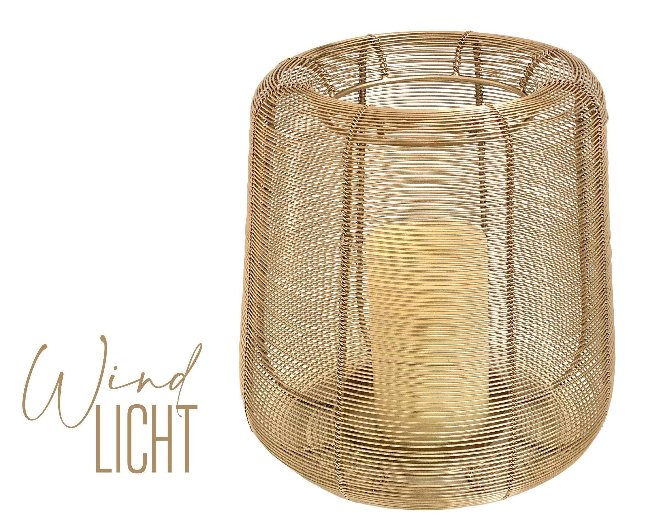 Windlicht | Draht | Metall | gold - Roo's Gift Shop