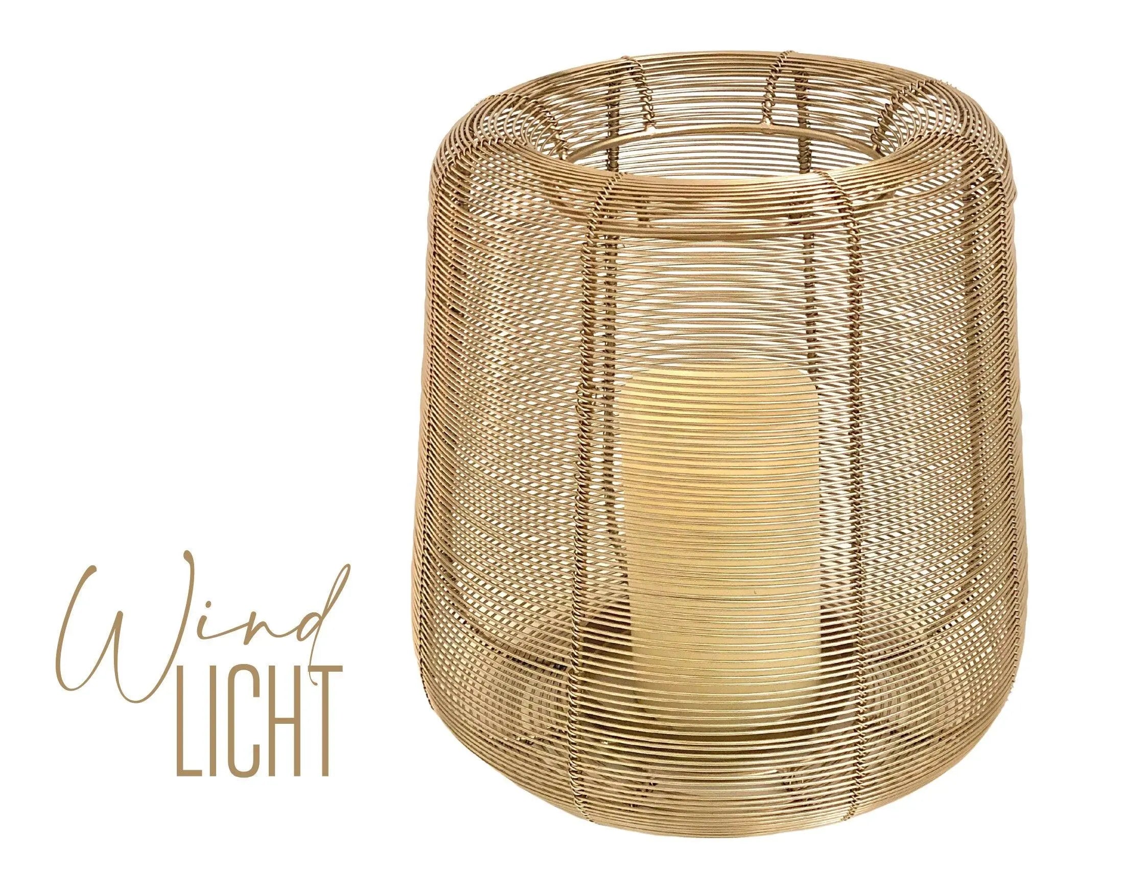 Windlicht | Draht | Metall | gold - Roo's Gift Shop