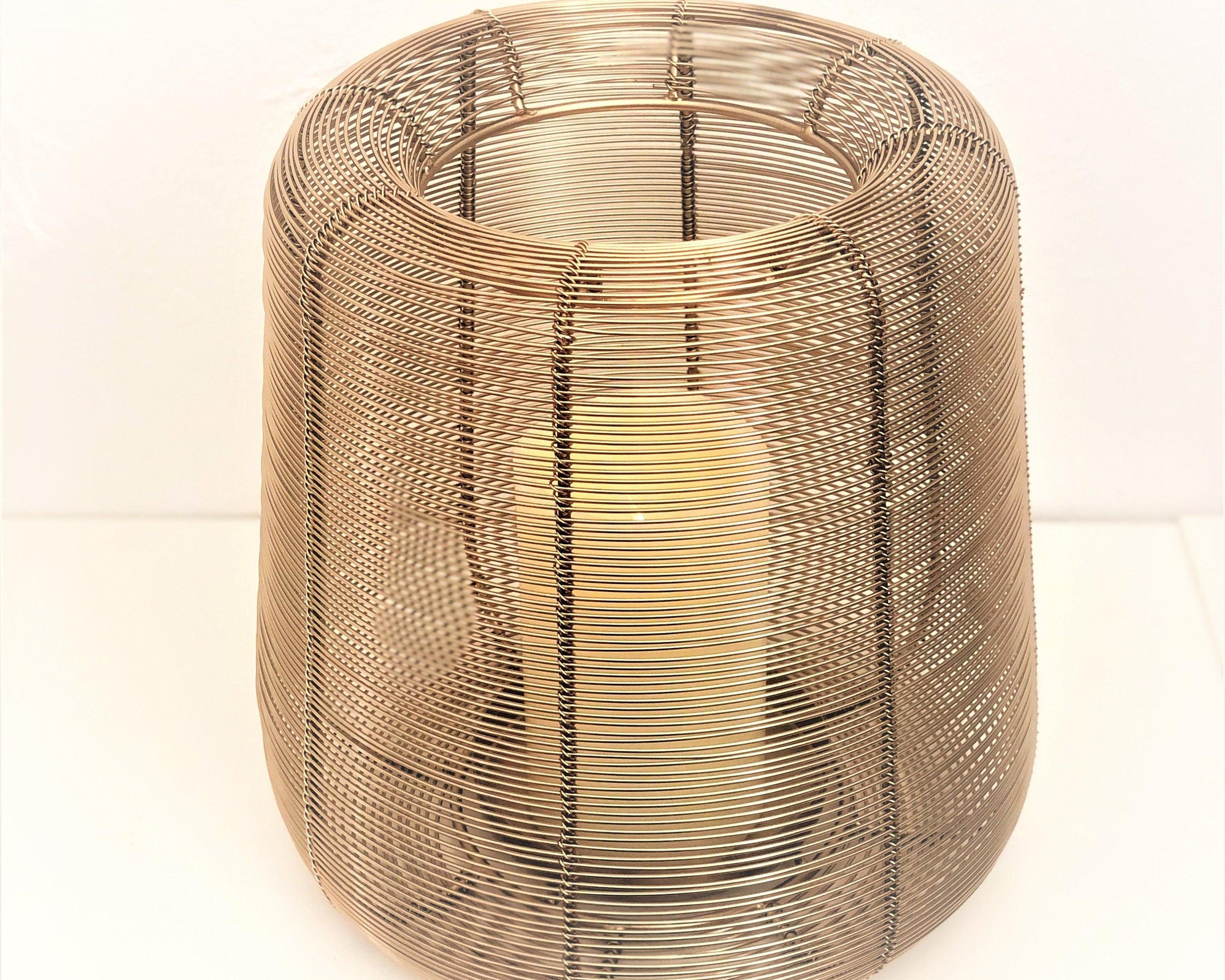 Windlicht | Draht | Metall | gold - Roo's Gift Shop