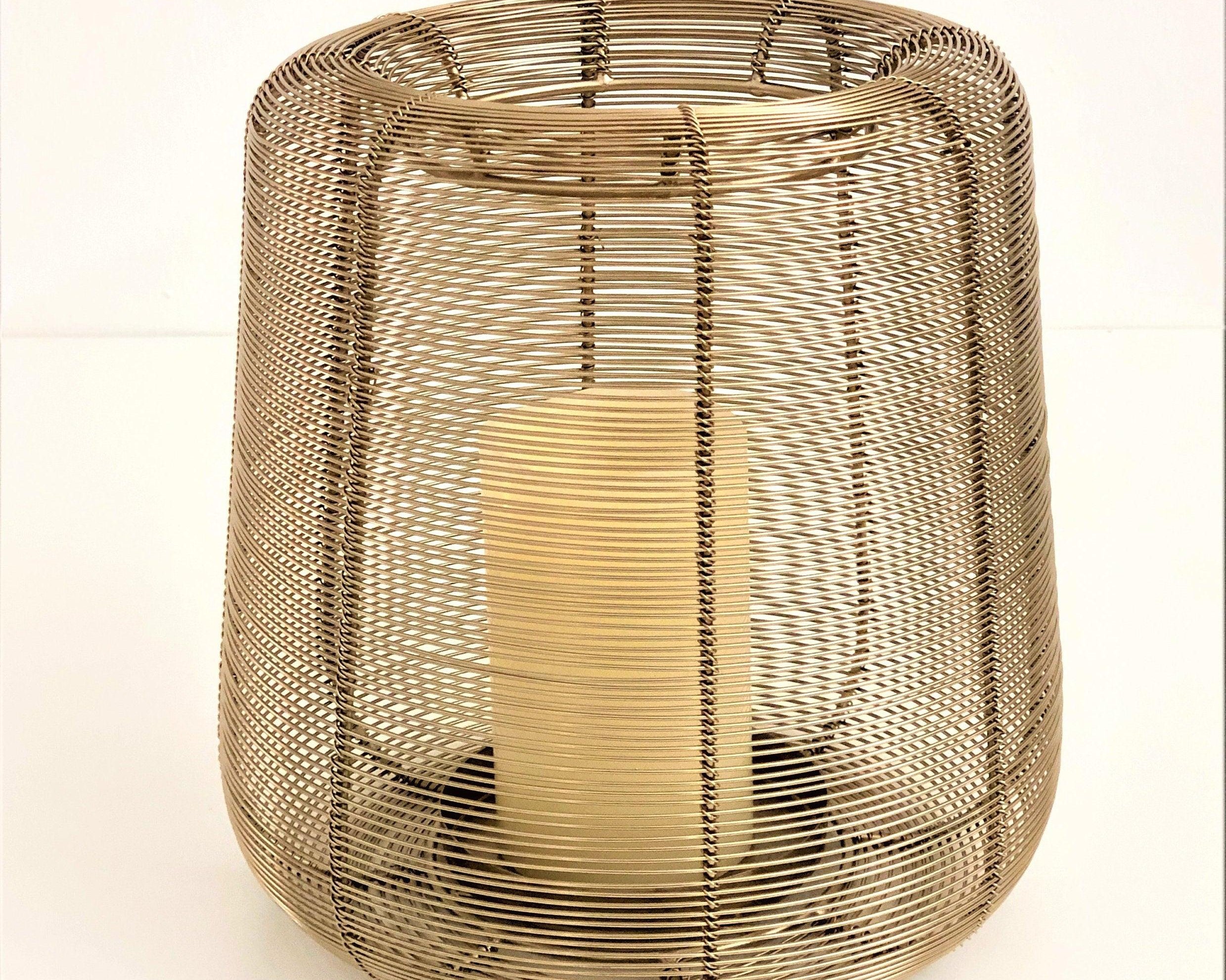 Windlicht | Draht | Metall | gold - Roo's Gift Shop