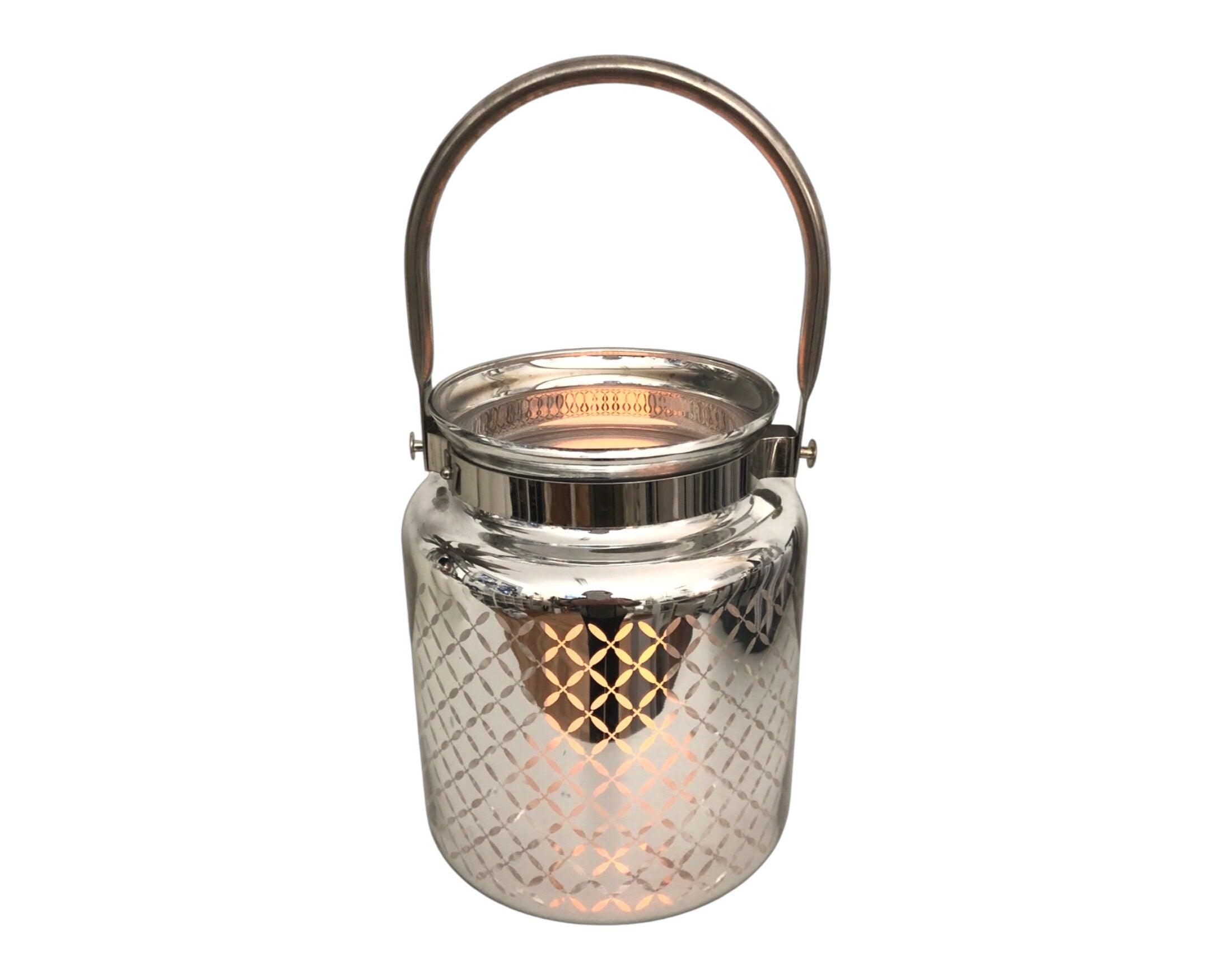 Windlicht | Glas | silber | chrom glänzend - Roo's Gift Shop