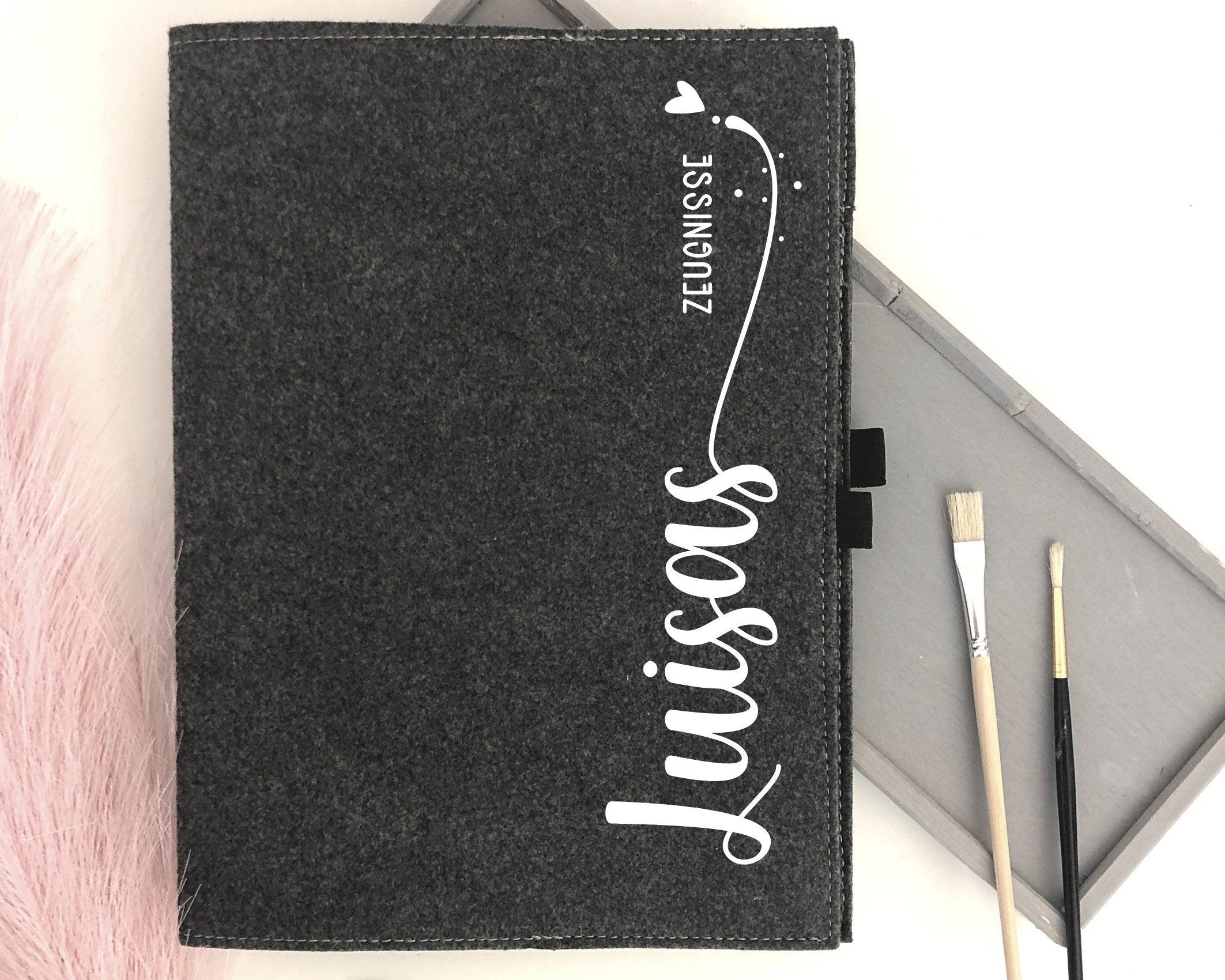 Zeugnismappe Filz | personalisiert | Sammelmappe Zeugnisse - Roo's Gift Shop