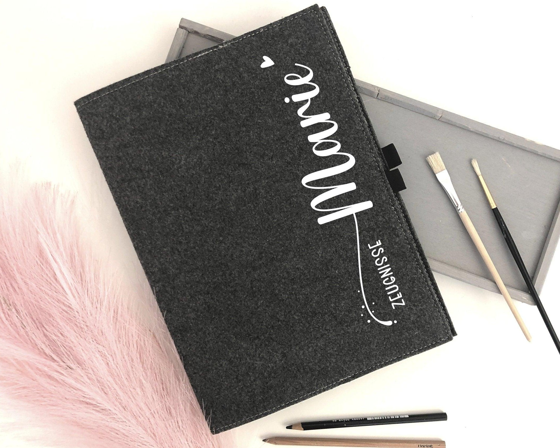 Zeugnismappe Filz | personalisiert | Sammelmappe Zeugnisse - Roo's Gift Shop