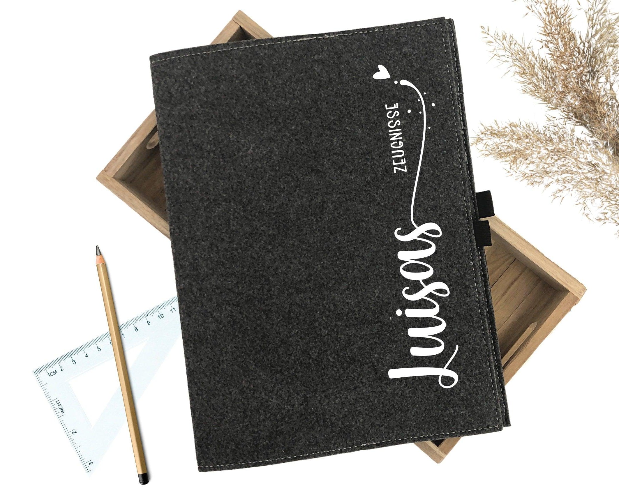 Zeugnismappe Filz | personalisiert | Sammelmappe Zeugnisse - Roo's Gift Shop