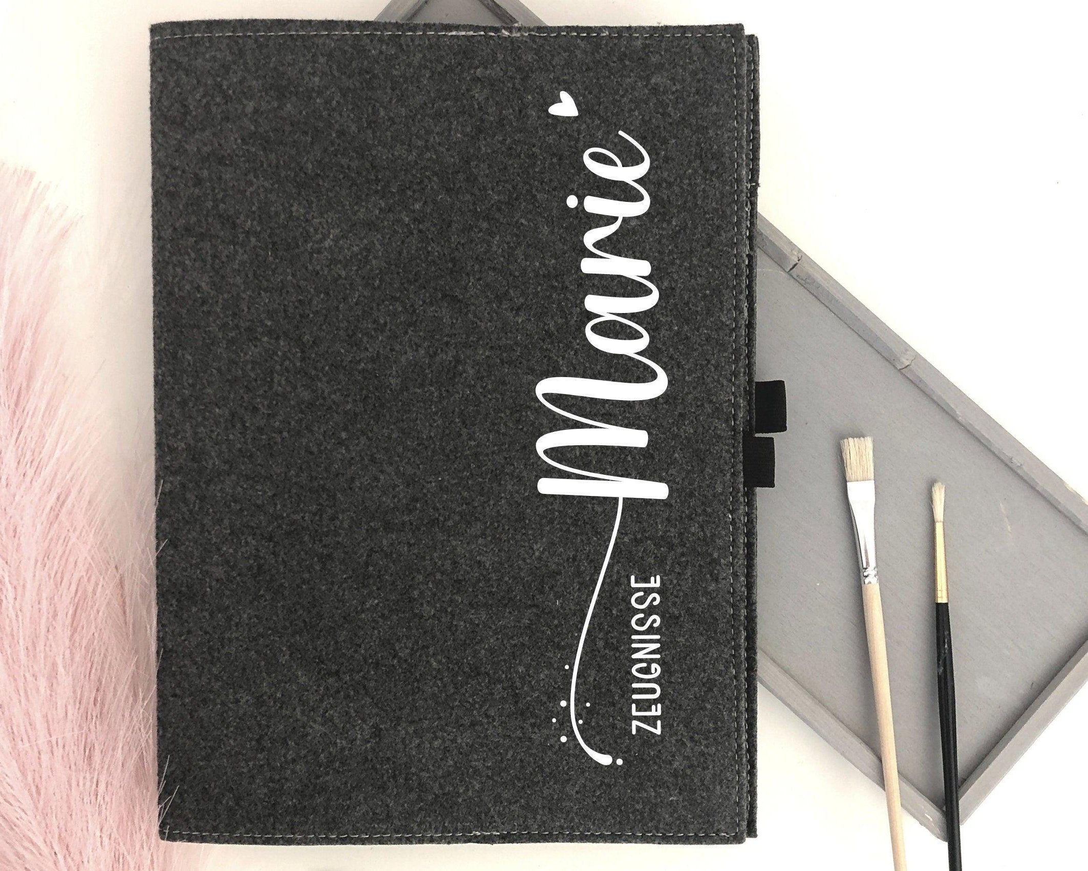 Zeugnismappe Filz | personalisiert | Sammelmappe Zeugnisse - Roo's Gift Shop