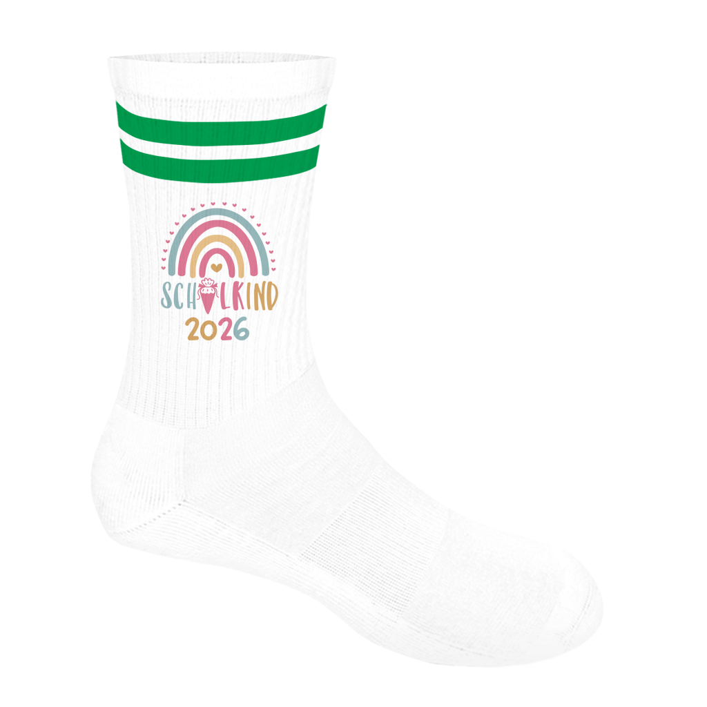 Socken mit Streifen Schulkind 26 Printegy