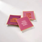 Glas Teller mit Spruch | knallige Farben  | Love in pink und rot (Kopie) Roo's Gift Shop