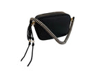 Schwarze Crossbody Tasche mit gestreiftem Schulterriemen – Stylische Boho Umhängetasche mit Quaste & Gold Details | Saint Tropez Chic Bag Roo's Gift Shop