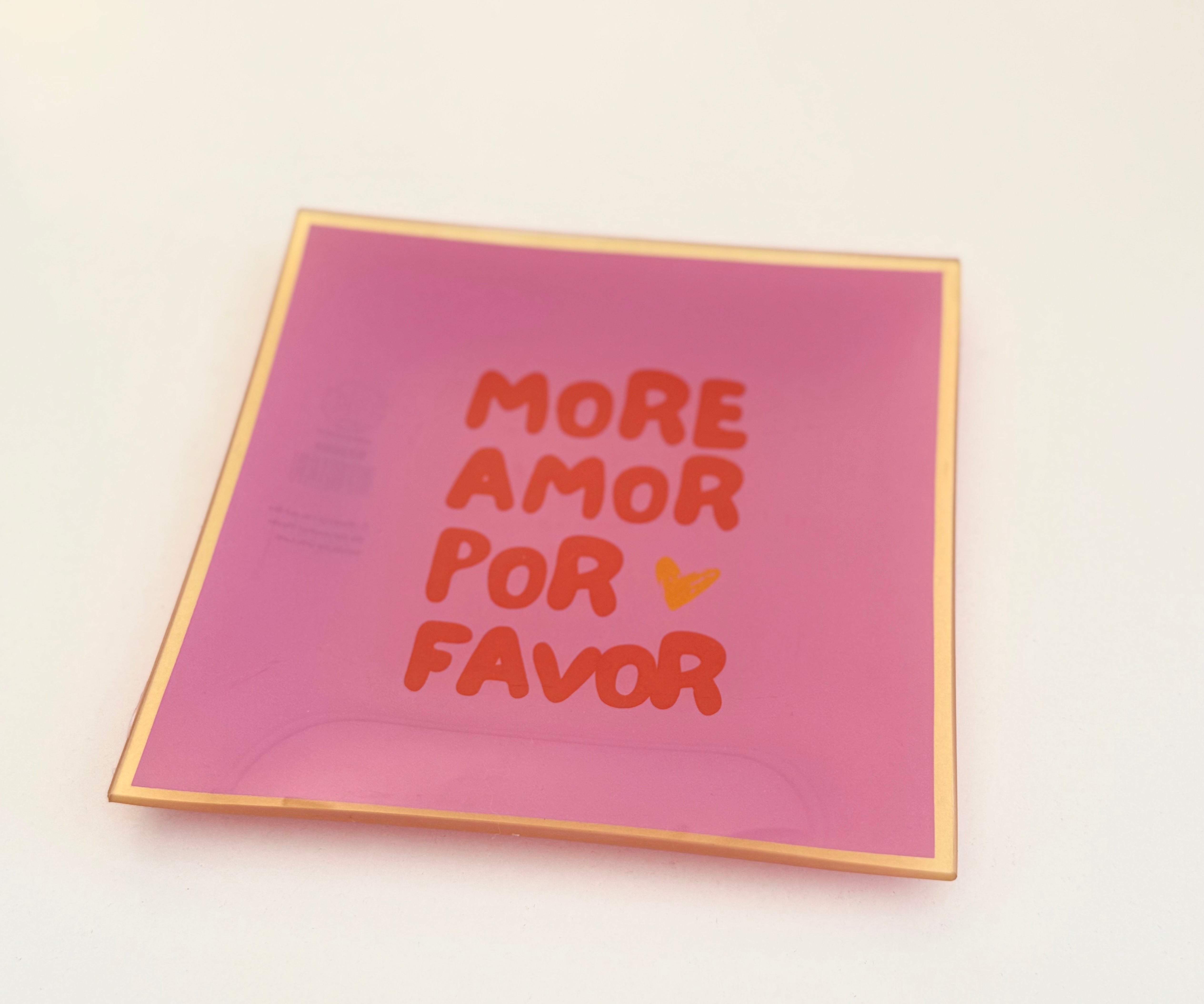 Glas Teller mit Spruch | knallige Farben  | Love in pink und rot (Kopie) Roo's Gift Shop
