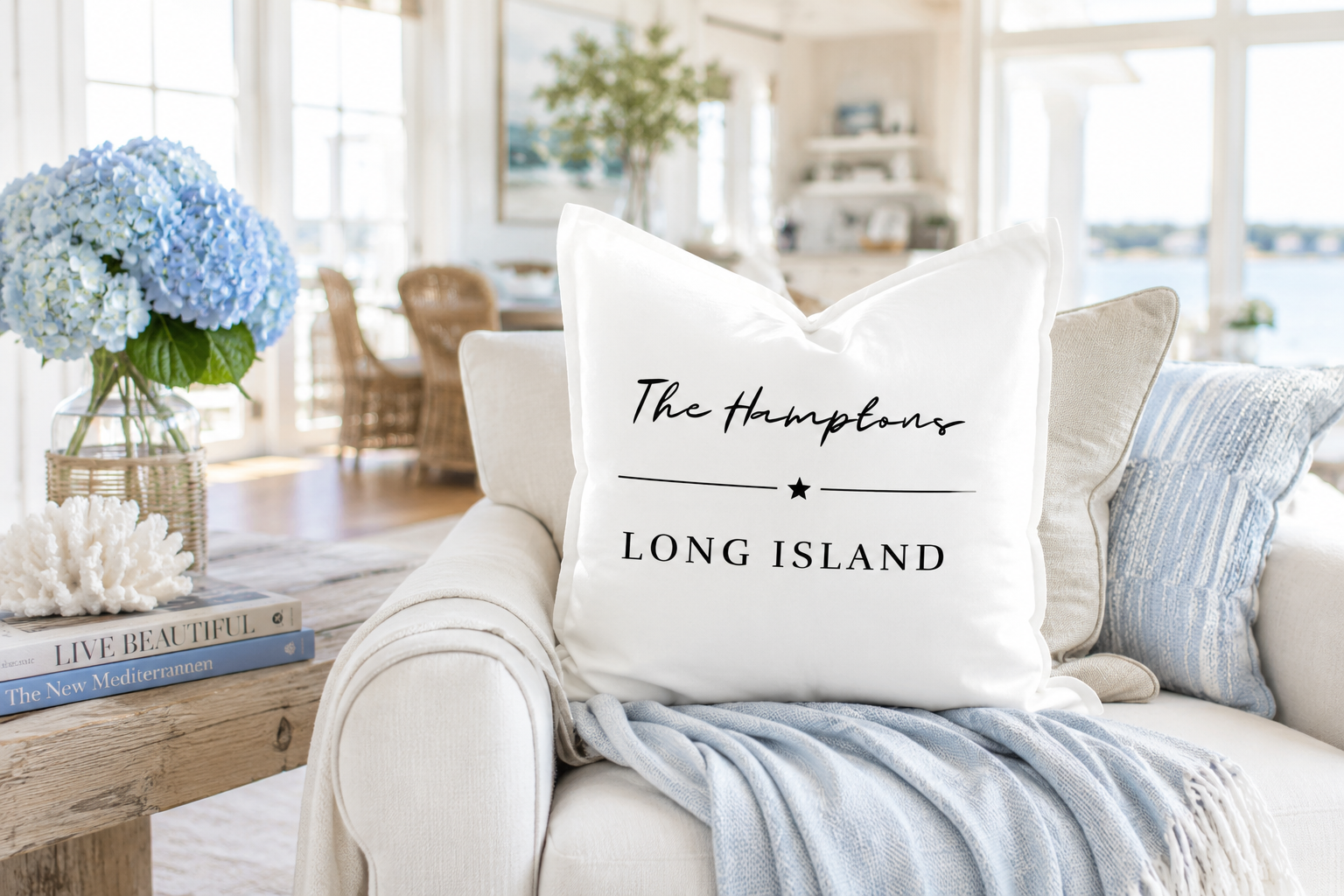 Kissen | The Hamptons | Baumwolle Kissenbezug | Hamptons Style | Strandhaus | maritime Deko Roo's Gift Shop