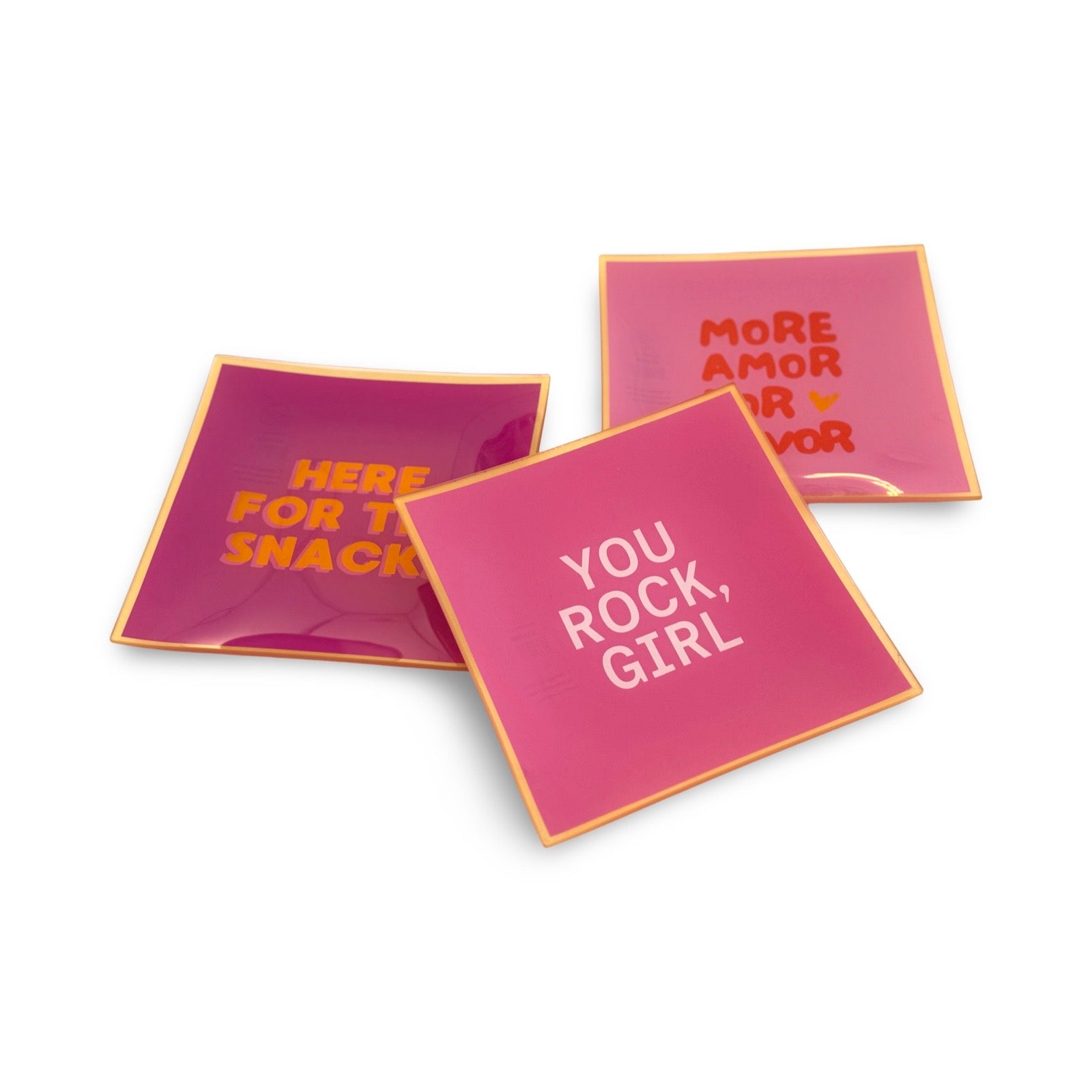 Glas Teller mit Spruch | knallige Farben  | Love in pink und rot (Kopie) Roo's Gift Shop