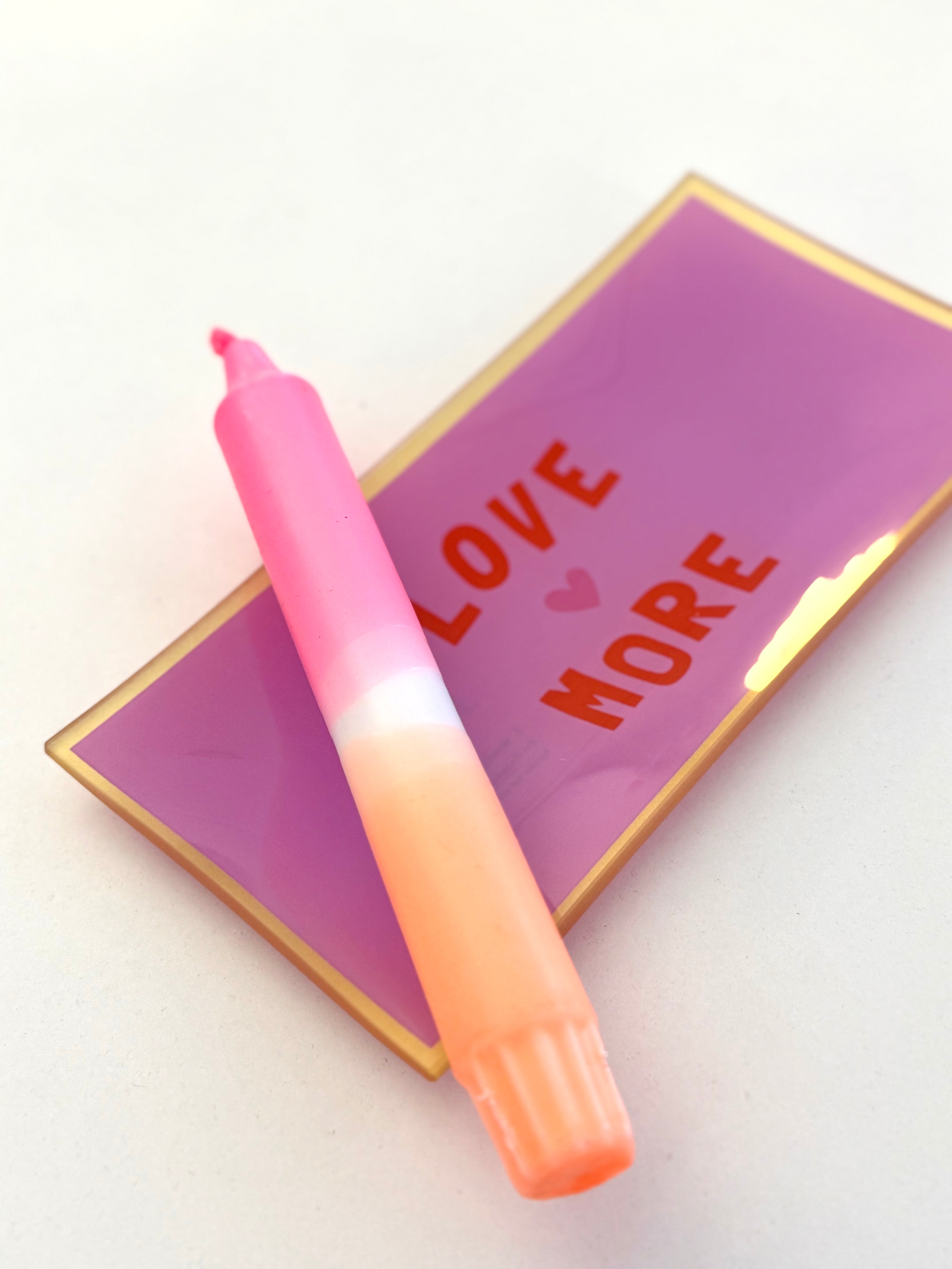 Glas Teller mit Spruch | knallige Farben  | Love in pink und rot (Kopie) Roo's Gift Shop