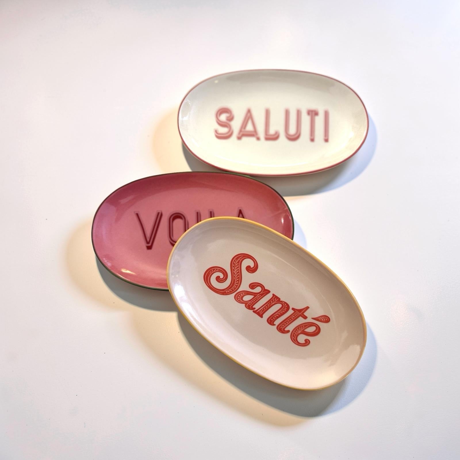 Glas Schälchen mit goldenem Rand | Sweet | Vibes | Love in pink und rot Roo's Gift Shop