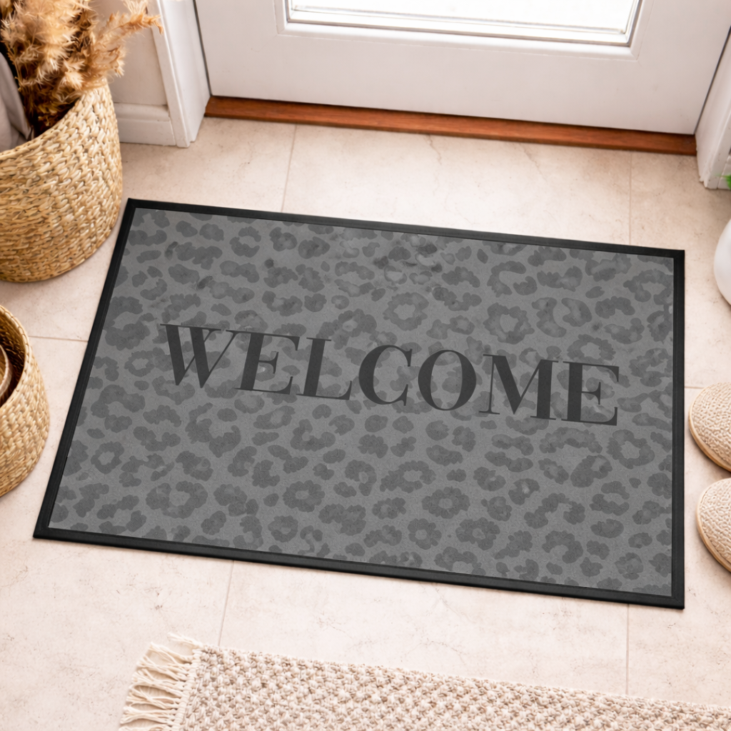 Fußmatte mit Gummirand Leo Grau Printegy