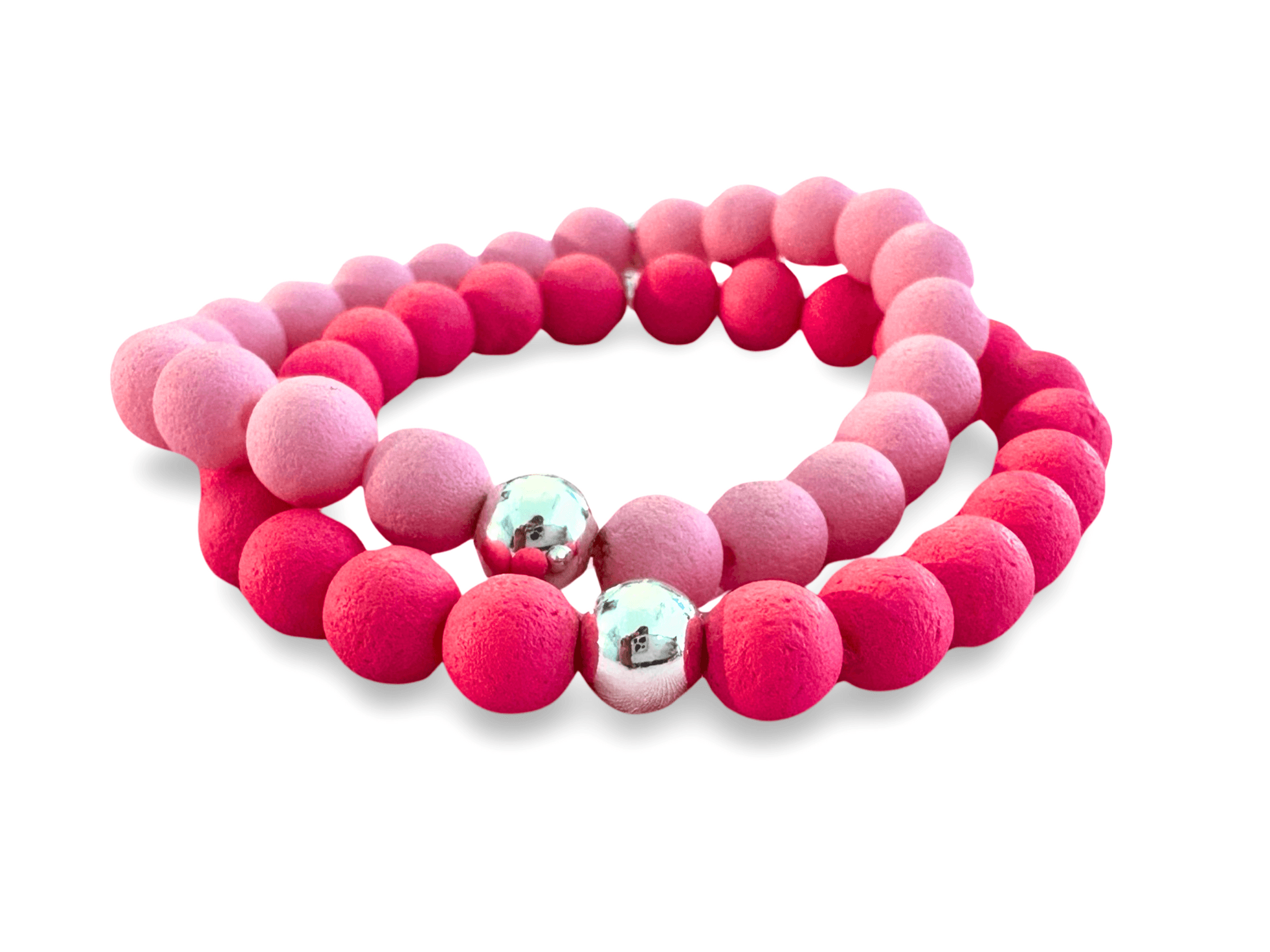 Armband in pink | Perlen Neon | Magic Pearls | Smiley Strass | Quaste | Ibiza - Roo's Gift Shop