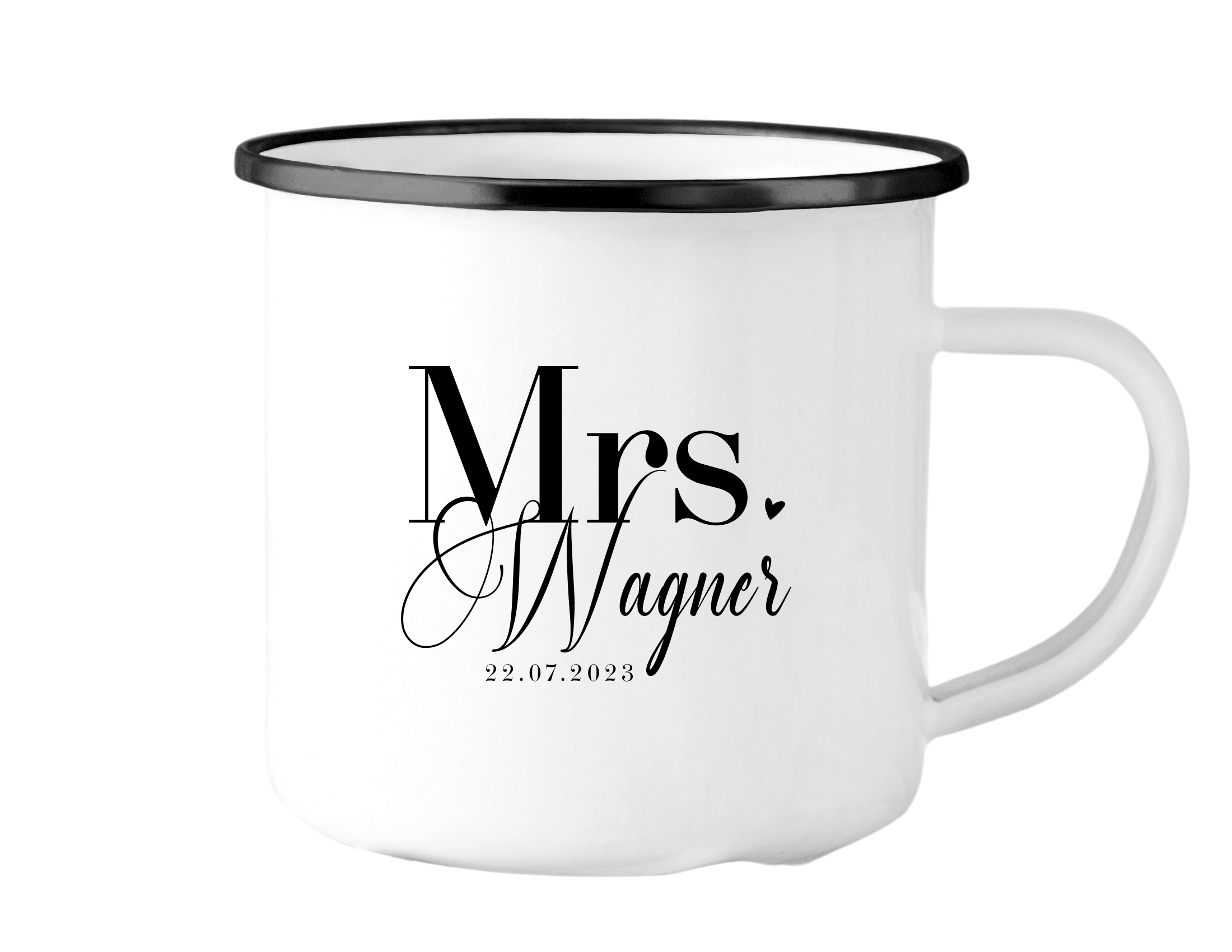 Emaille Tasse | Hochzeit | personalisiert | Braut Bräutigam - Roo's Gift Shop