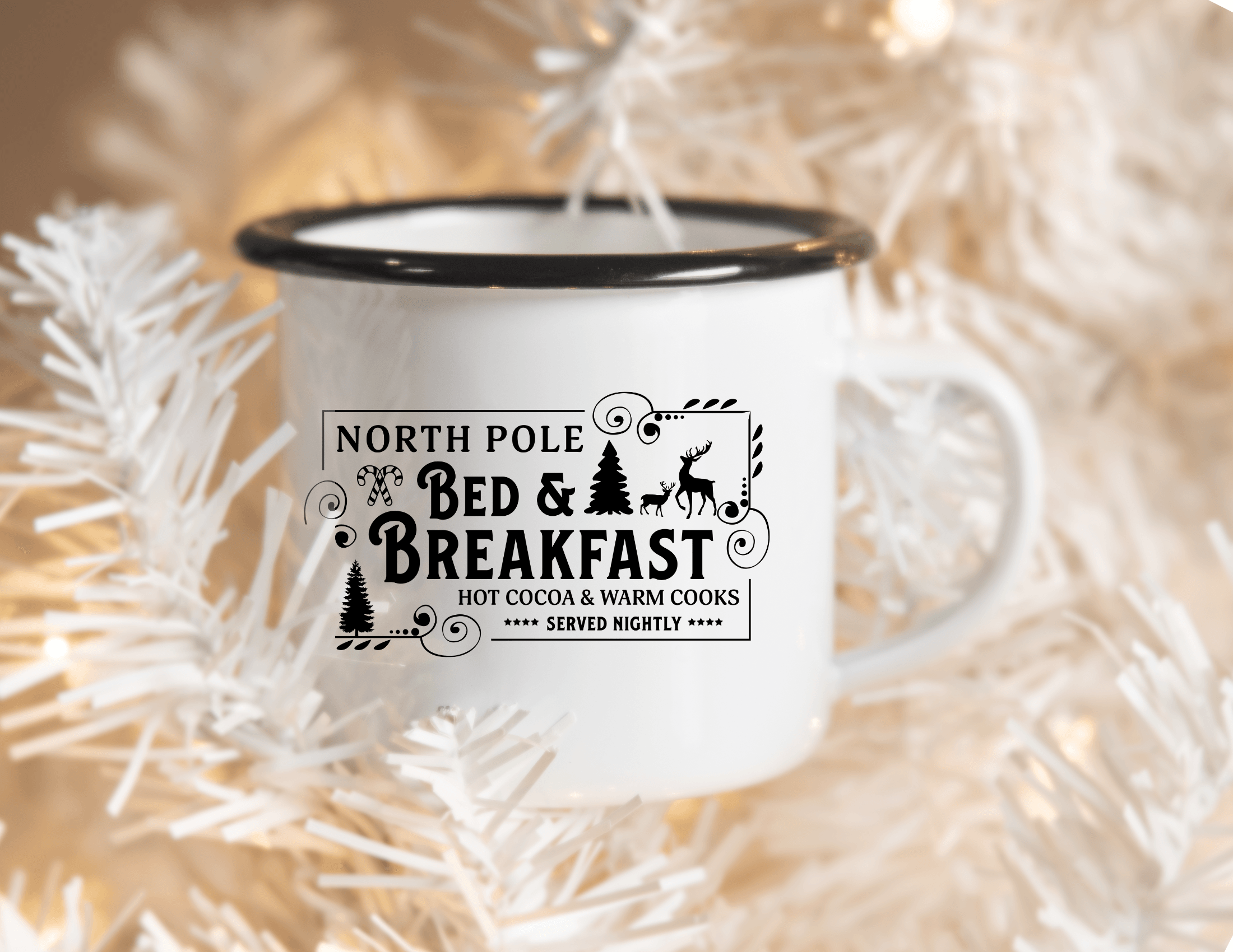 Emaille Tasse | Vintage Weihnachtsmotiv | North Pole - Roo's Gift Shop